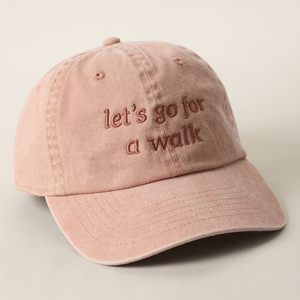 Let's Go For A Walk Embroidered Cotton Baseball Cap
