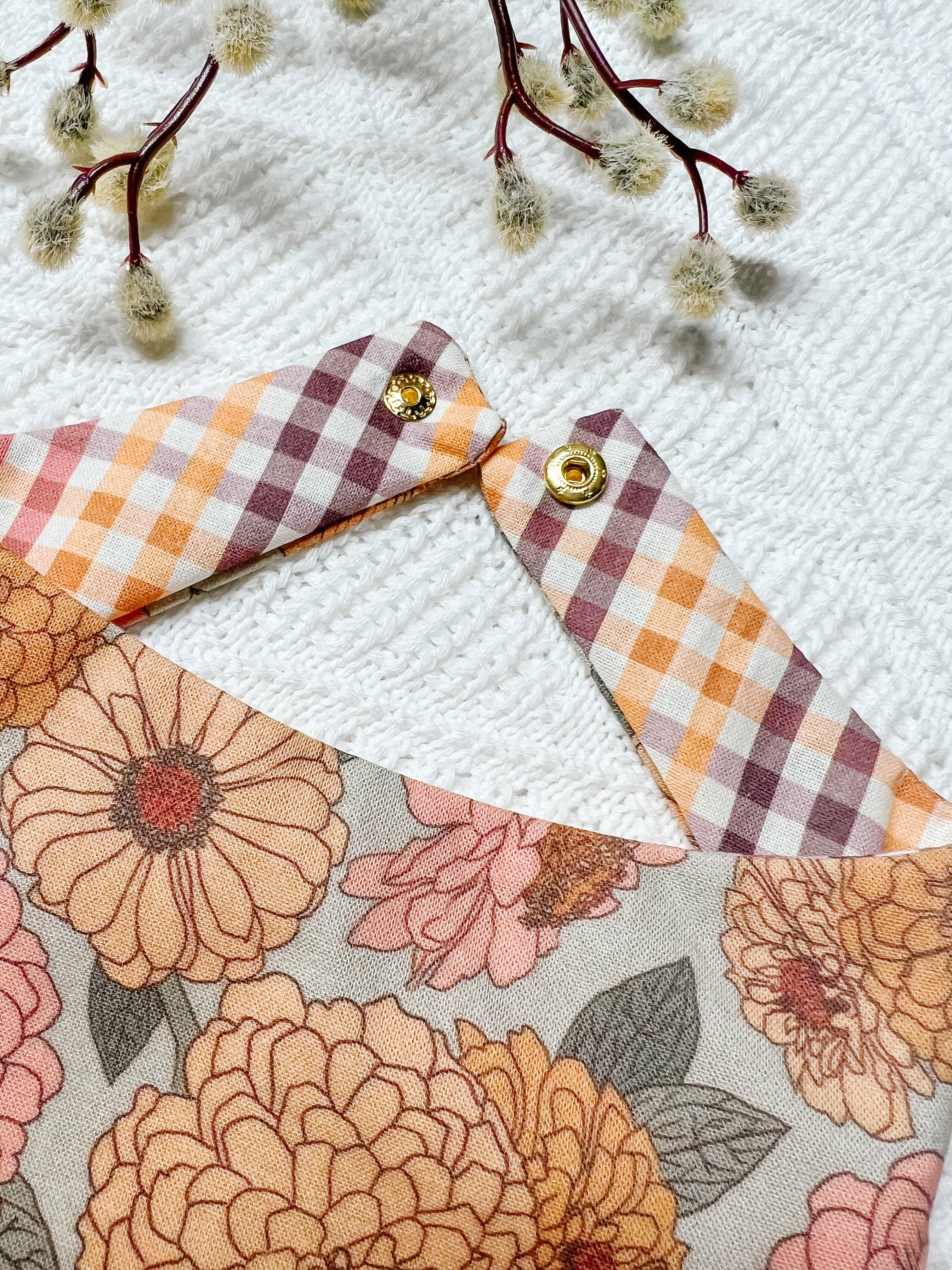 Stellaloo Vintage Floral Snap-On Reversible Dog Bandana