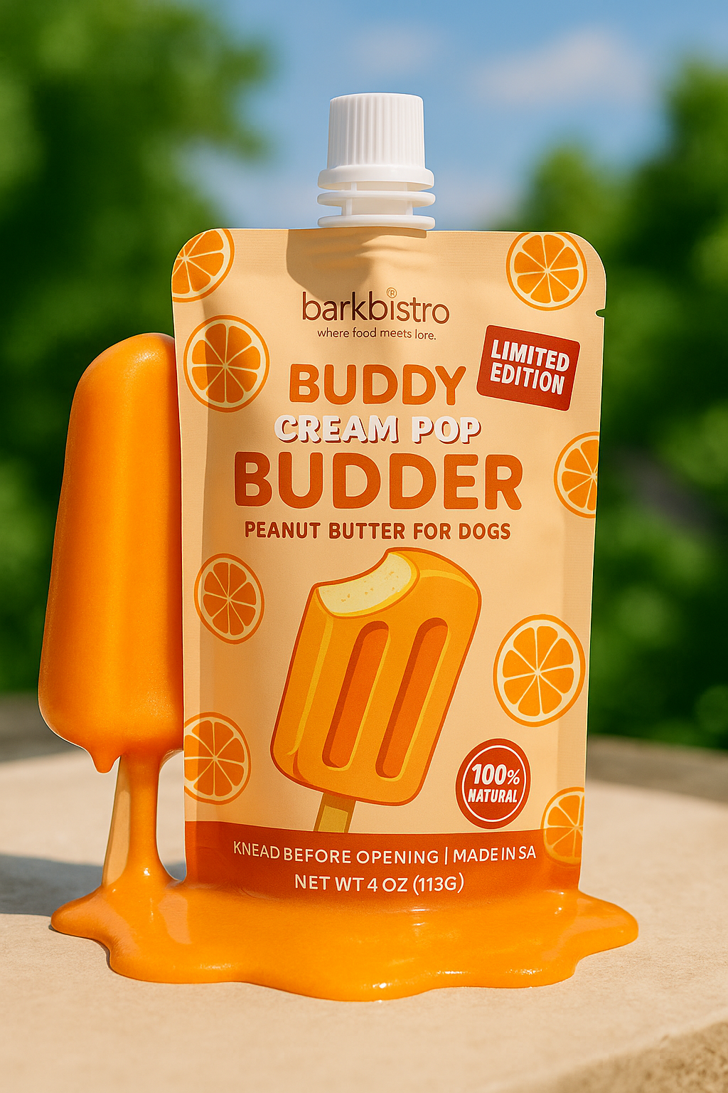 Bark Bistro Cream Pop Peanut Butter Squeeze Pack 4oz