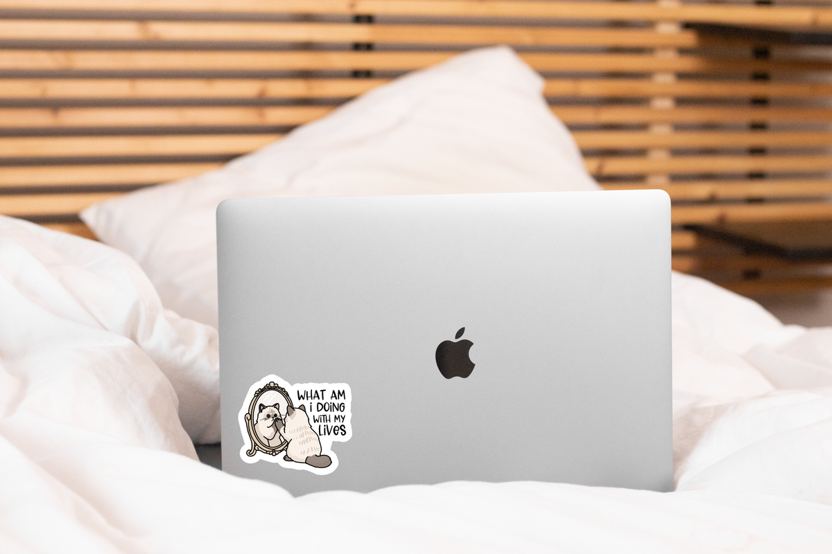 What am I Doing with my Lives Sticker - cat, pet, adopt