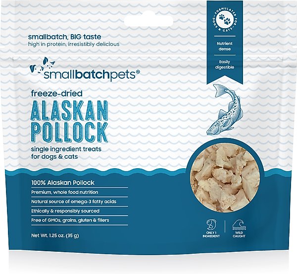 Smallbatch Pets Freeze-Dried Wild-Caught Alaskan Pollock Dog & Cat 1.25oz