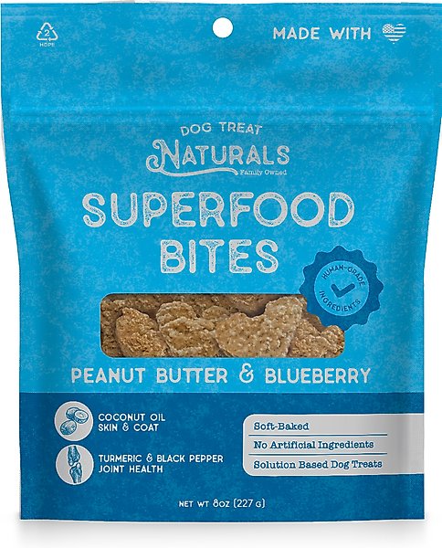 Dog Treat Naturals Superfood Bites Peanut Butter & Blueberry