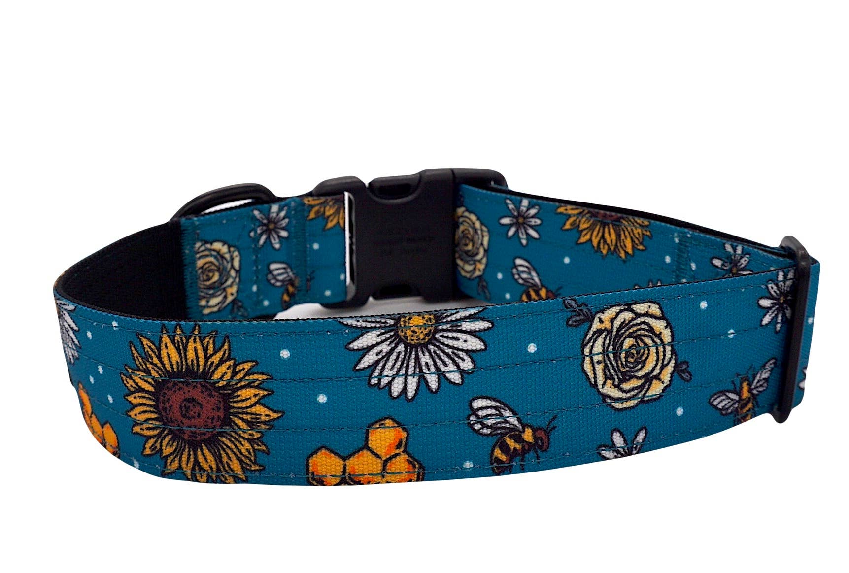 Outback Hound Bees Knees Teal Dog Collar