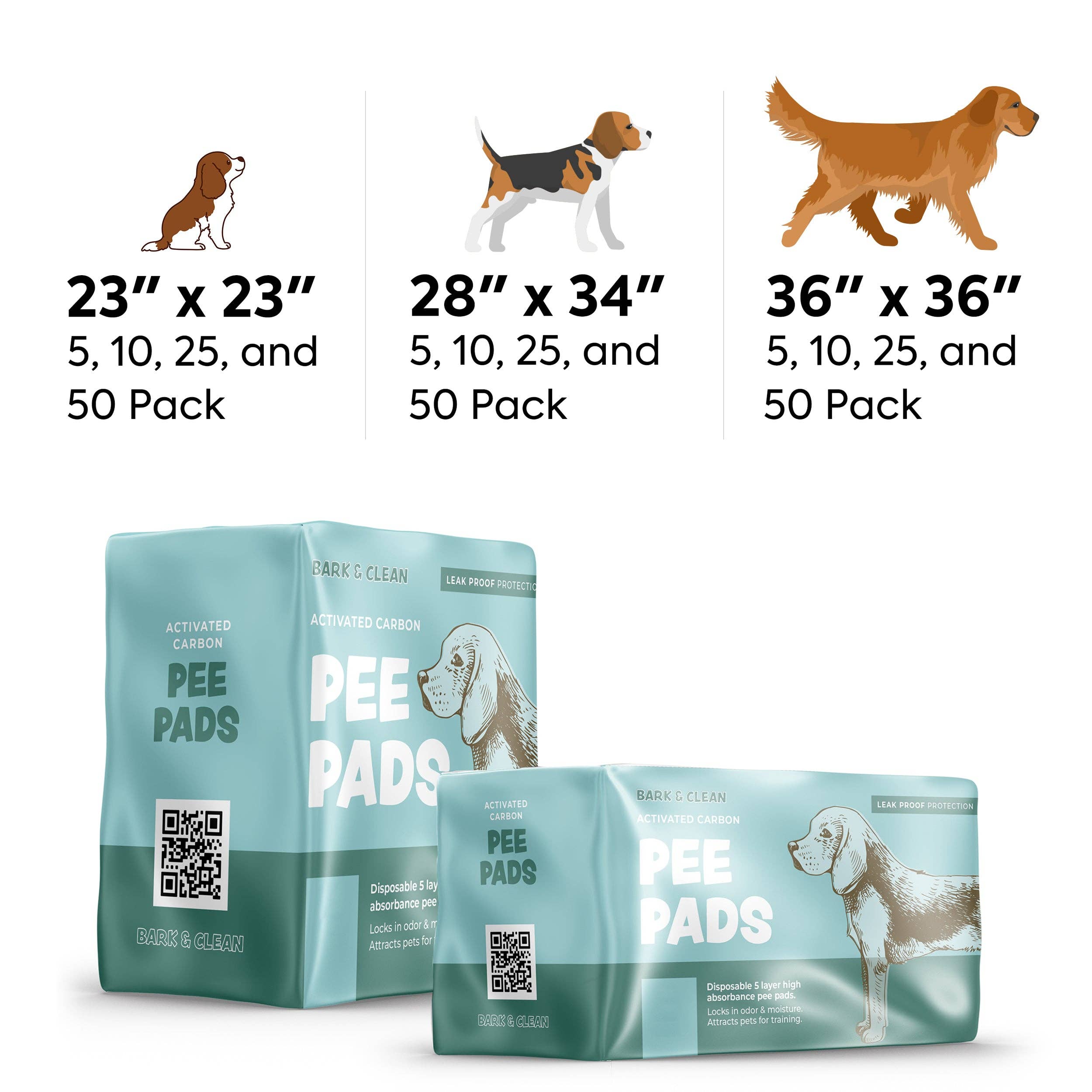 Chew + Heal Bark & Clean Travel-Sized Dog Pee Pads - 28" x 34"