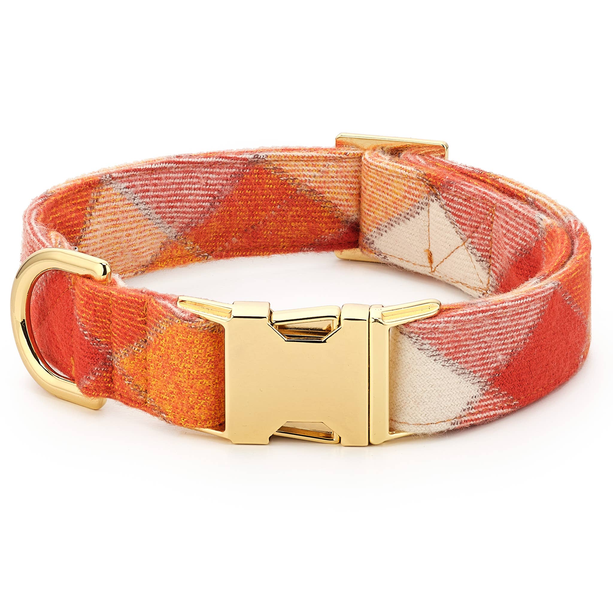 The Foggy Dog Pumpkin Spice Plaid Flannel Fall Dog Collar