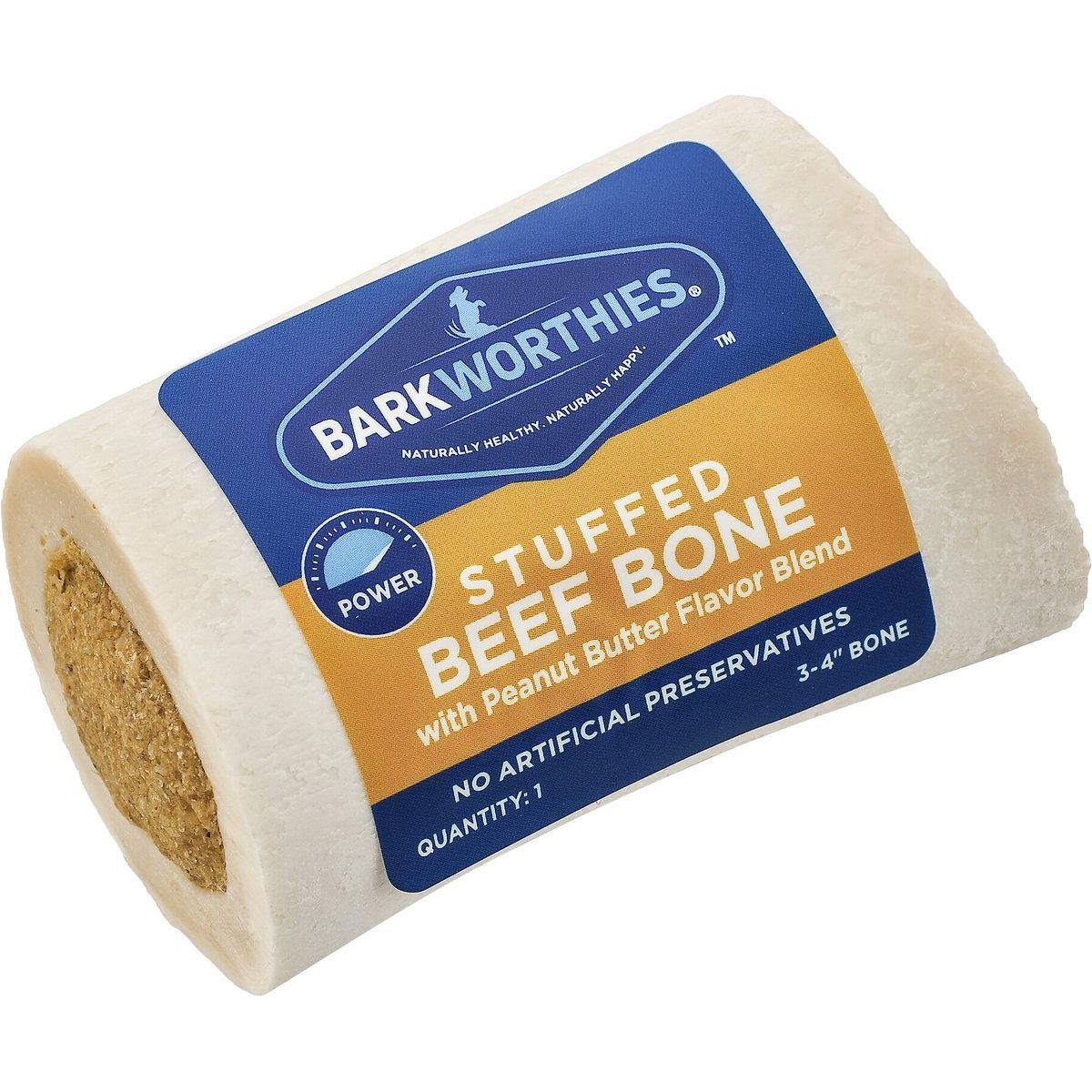 Barkworthies Dog Shin Bone Peanut Butter 3-4 Inches