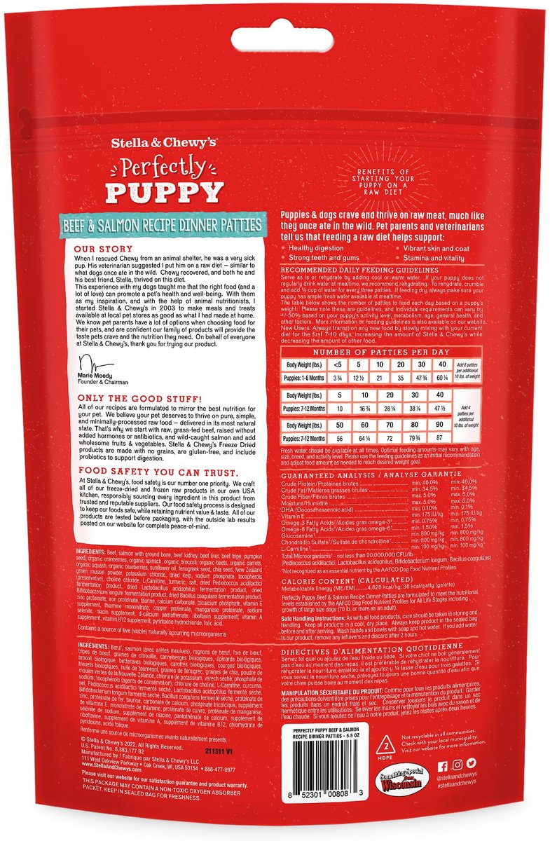 Stella & Chewy's Puppy Patties Beef Salmon FD