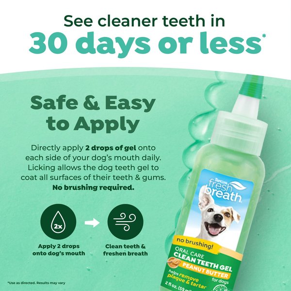 Tropiclean Fresh Breath Teeth Gel Peanut Butter 2oz