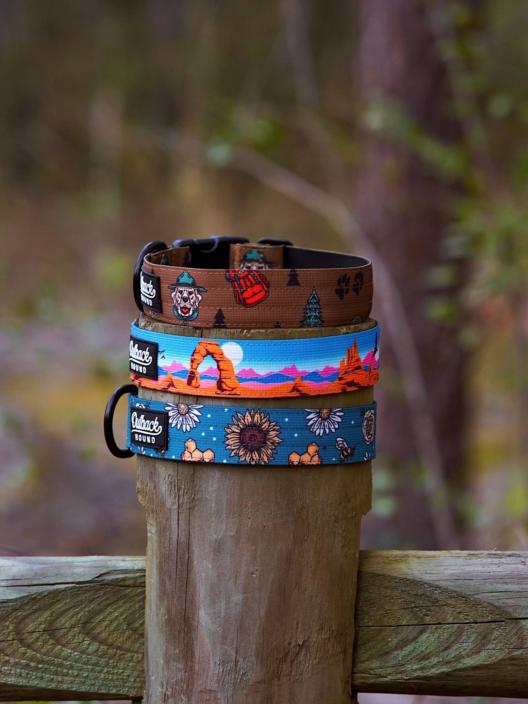Outback Hound Bees Knees Teal Dog Collar