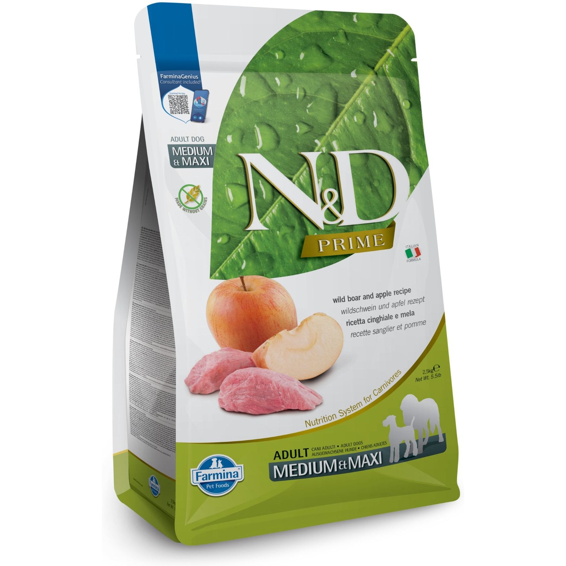 Farmina Dog N&D Prime Boar & Apple Medium & Maxi Adult Grain Free