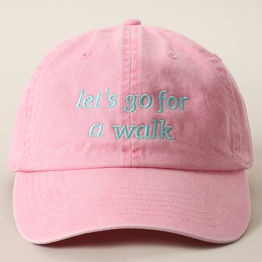 Let's Go For A Walk Embroidered Cotton Baseball Cap