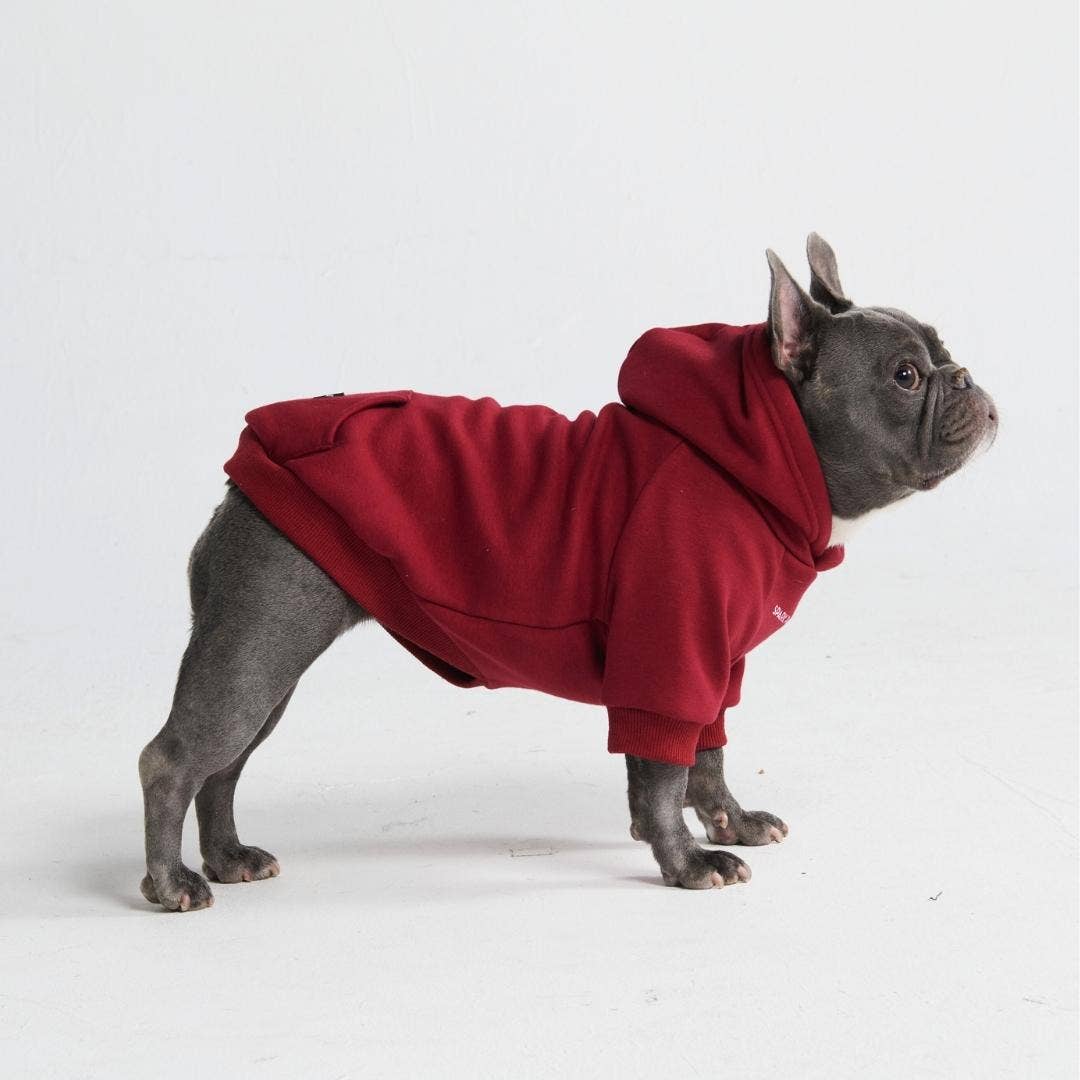 SparkPaws Essential Dog Hoodie - Burgundy