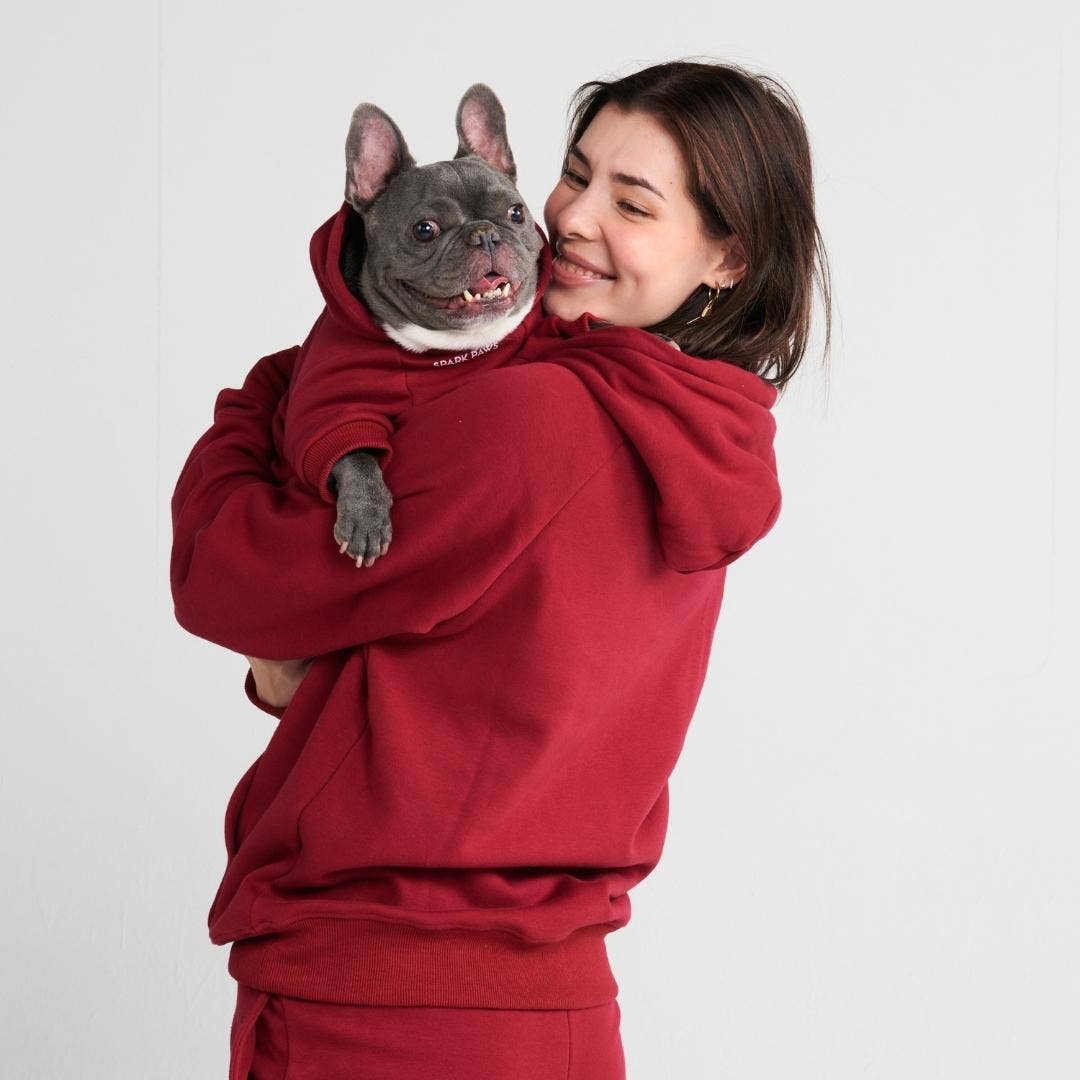 SparkPaws Essential Human Hoodie - Burgundy
