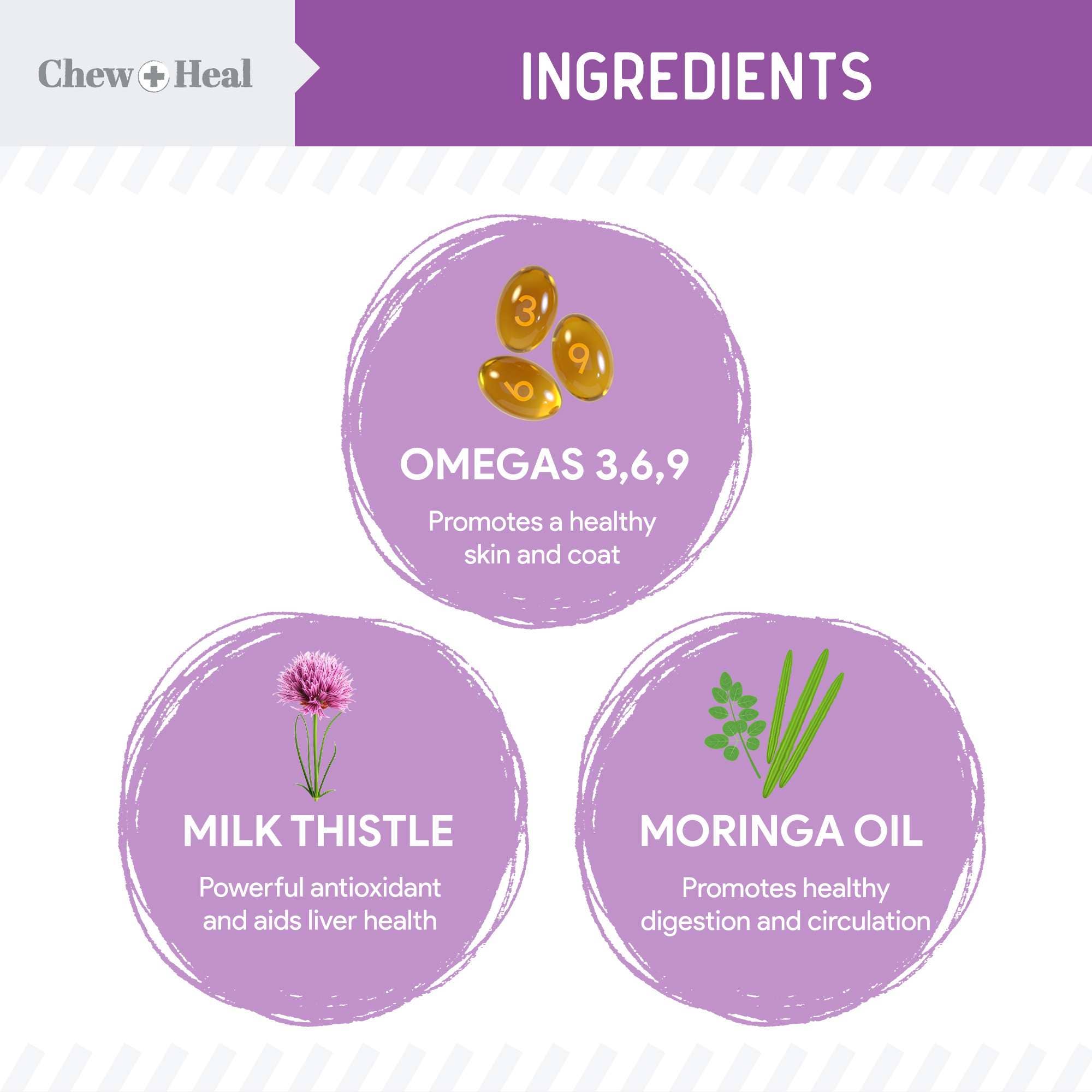 Chew + Heal Milk Thistle Tincture with Moringa & Salmon Oil for Dogs