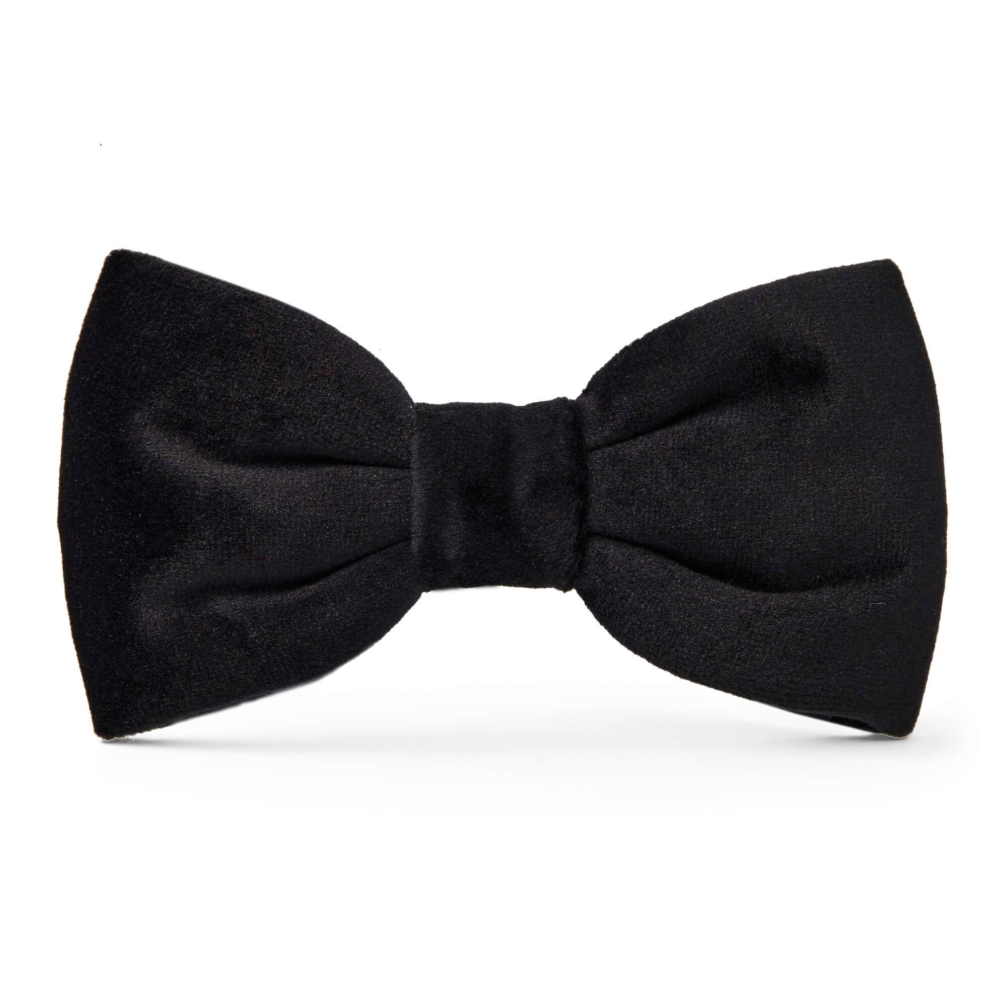 The Foggy Dog Black Velvet Dog Bow Tie
