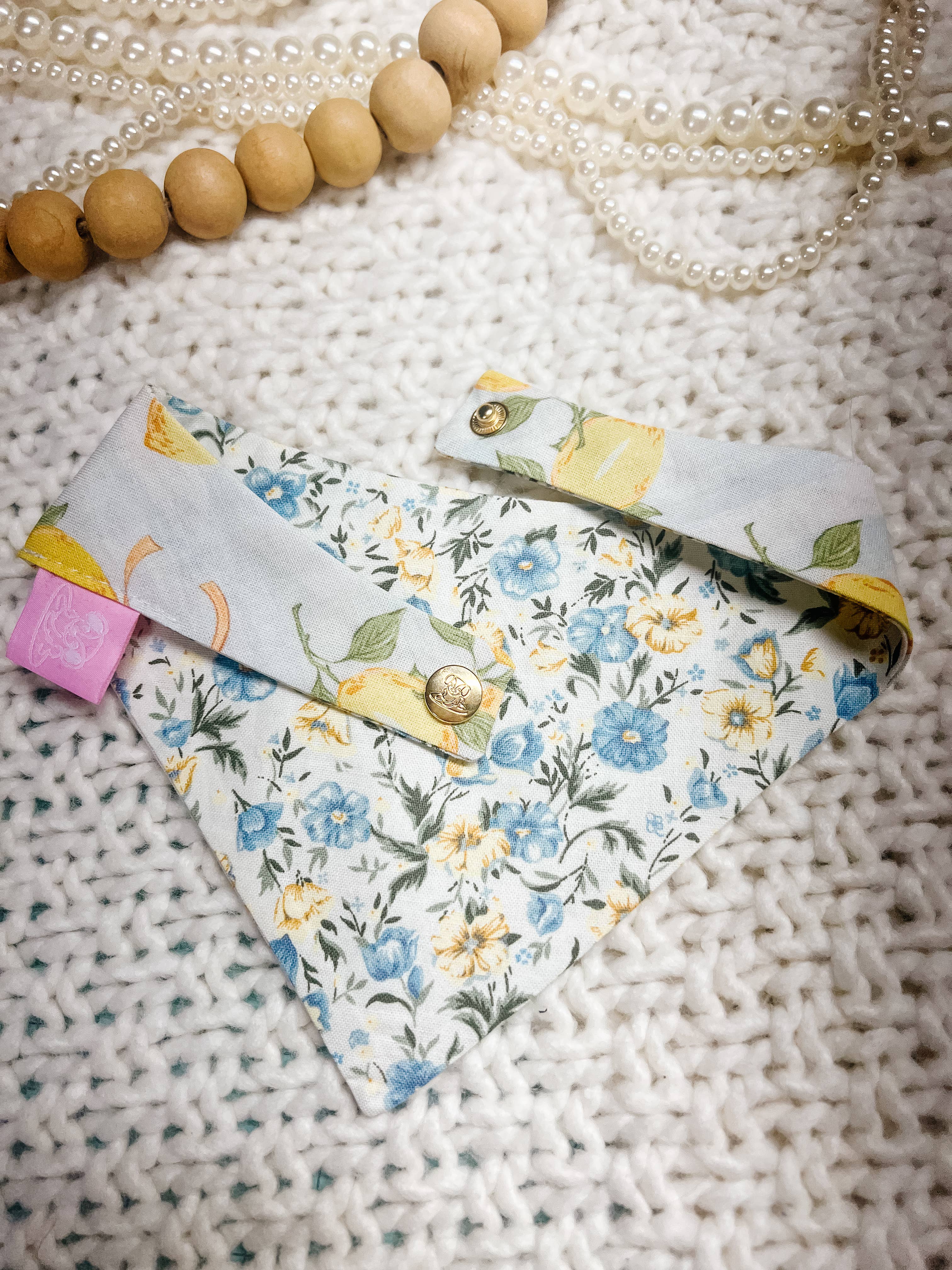 Stella Loo Lemon Snap-On Reversible Bandana