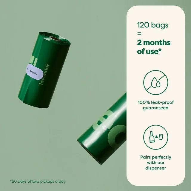 Earth Rated Poop Bags Unscented Refill Rolls - 120ct