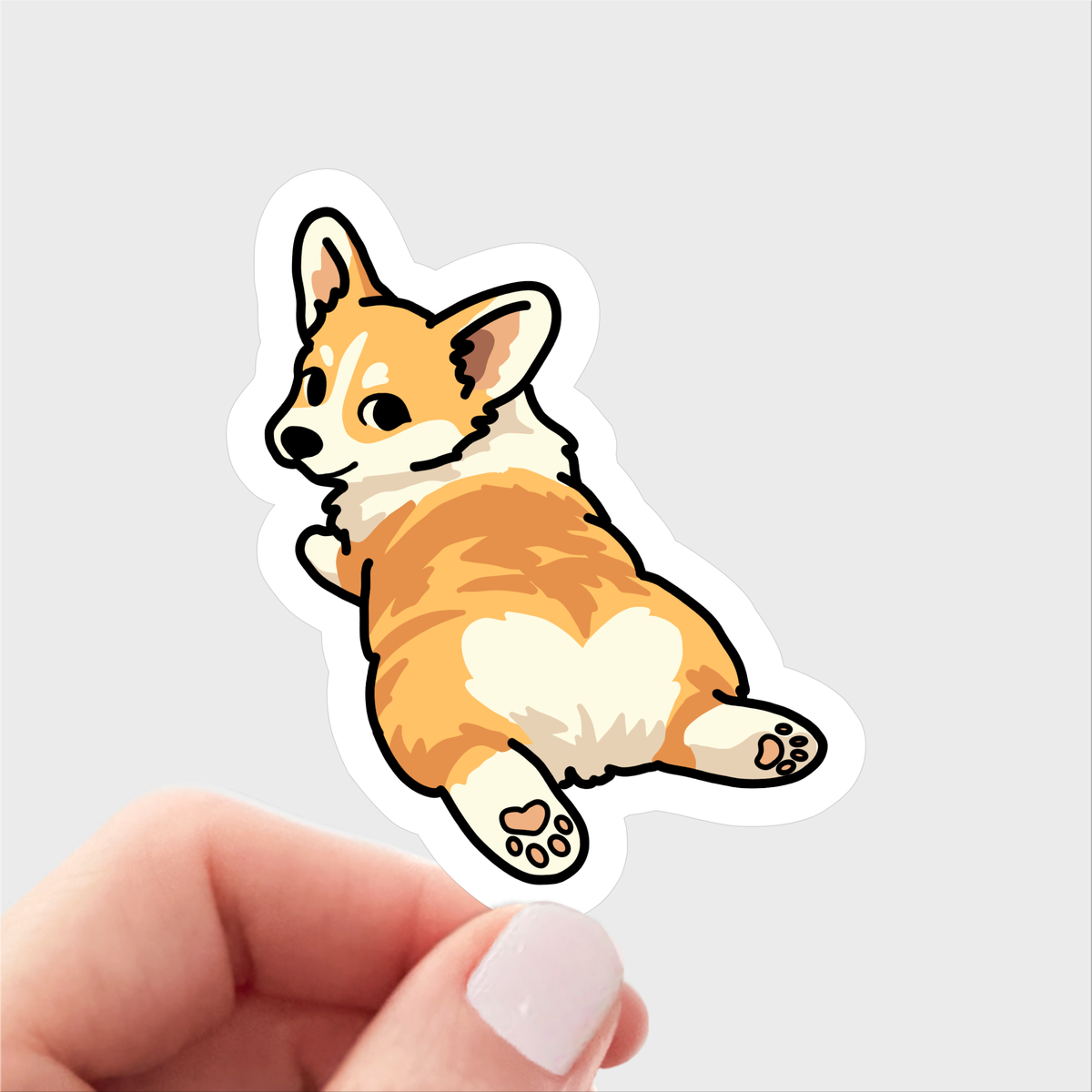 Cute Corgi Sticker - dog, pet, adopt, adorable, love, heart