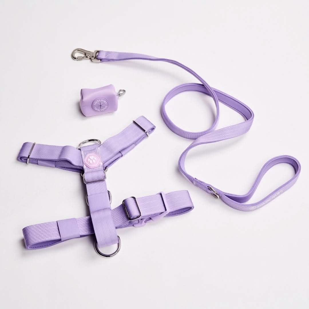 Spark Paws Leash and Poop Bag Holder Set - Lilac