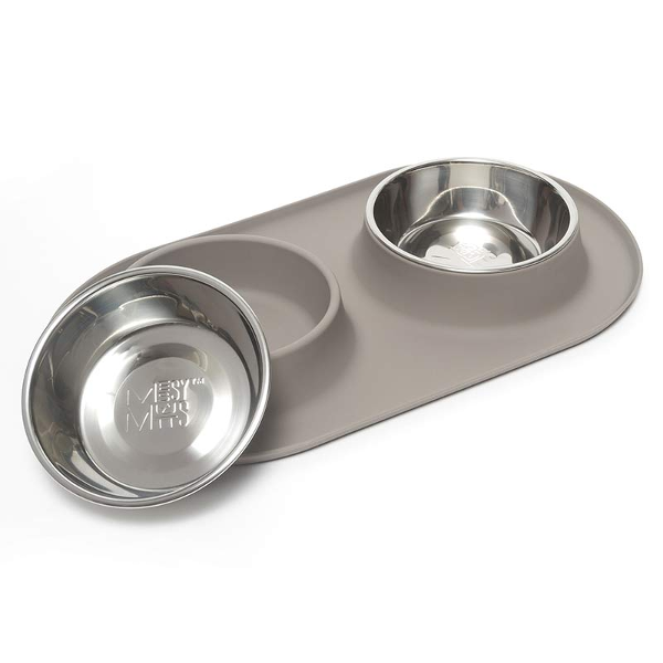MESSY MUTTS DOG FEEDER GREY