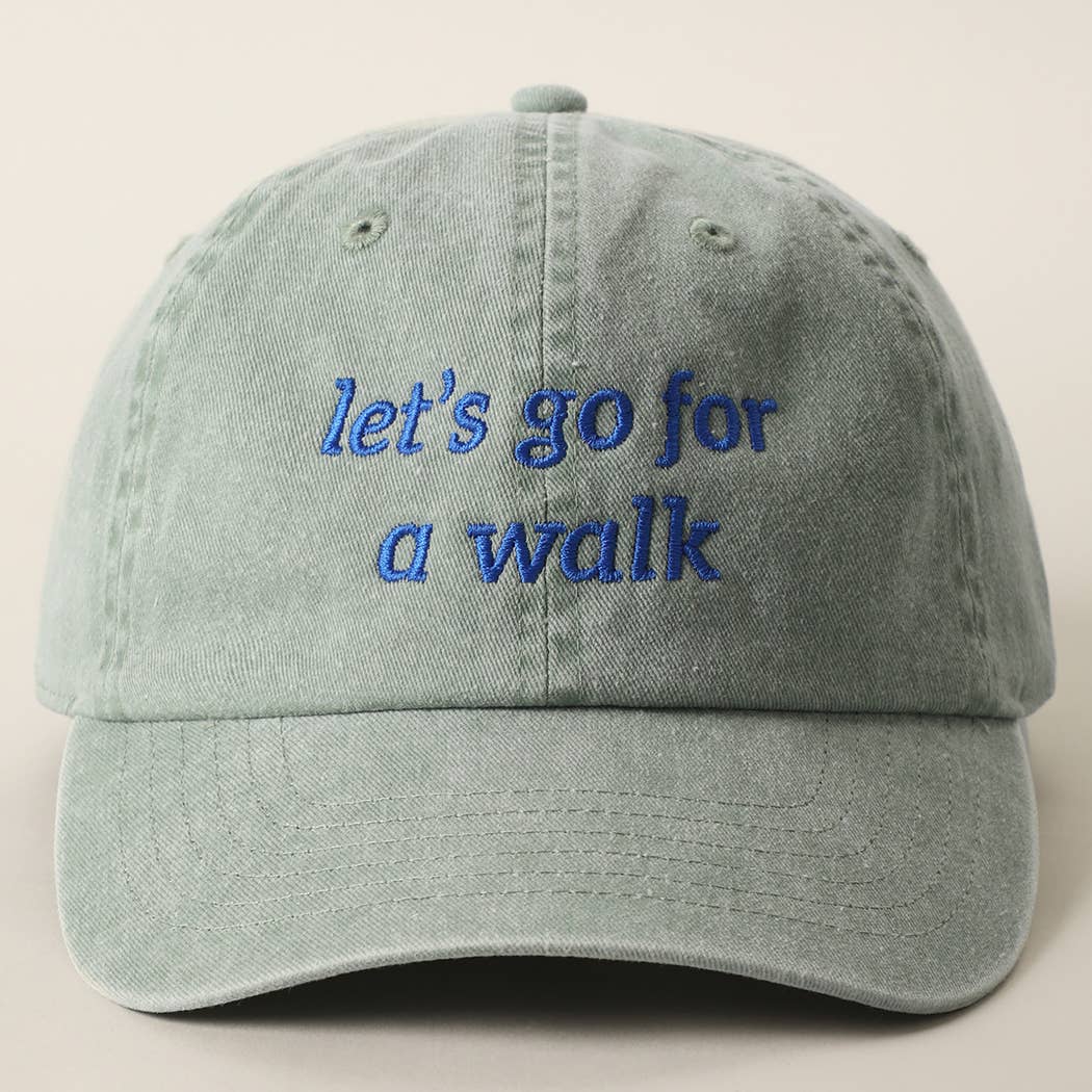 Let's Go For A Walk Embroidered Cotton Baseball Cap