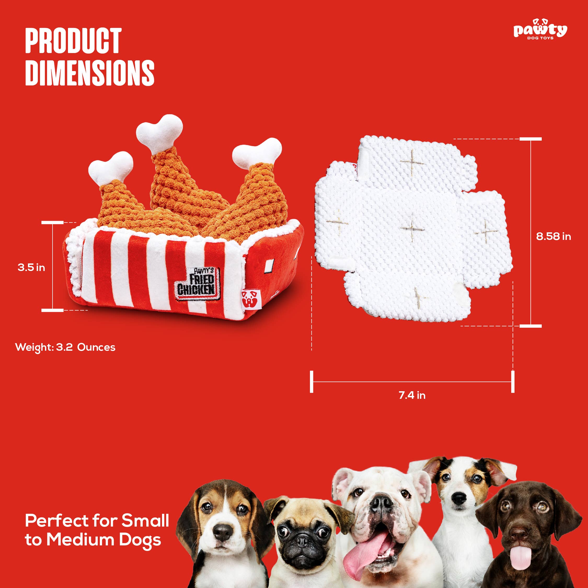 PAWTY Fried Chicken Interactive Snuffle Mat Dog Toy