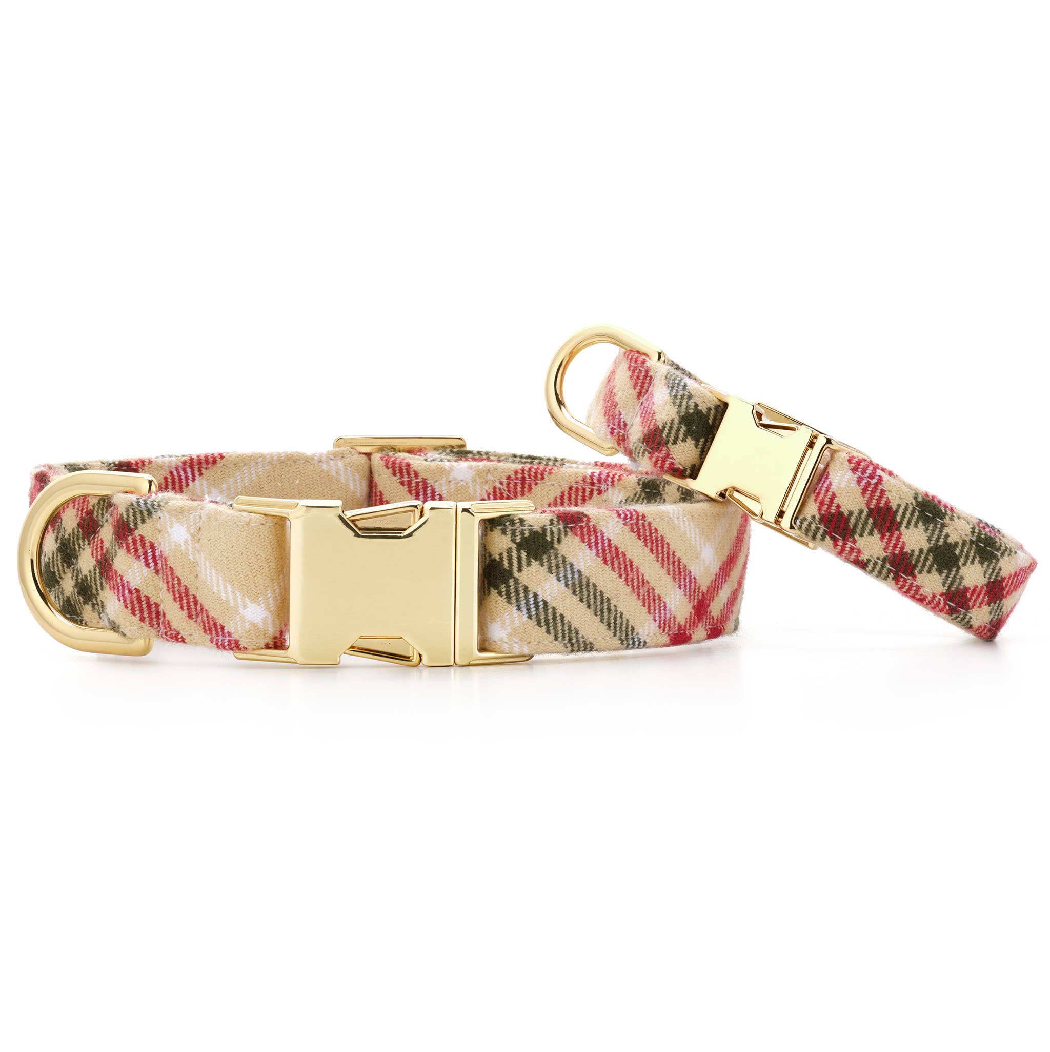 The Foggy Dog Eggnog Plaid Flannel Holiday Dog Collar