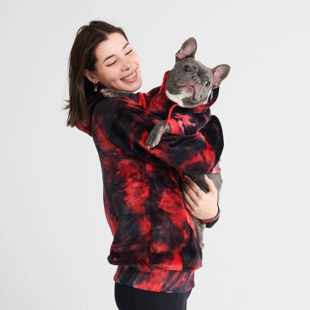 Sparkpaws Red & Black Velvet Human Hoodie
