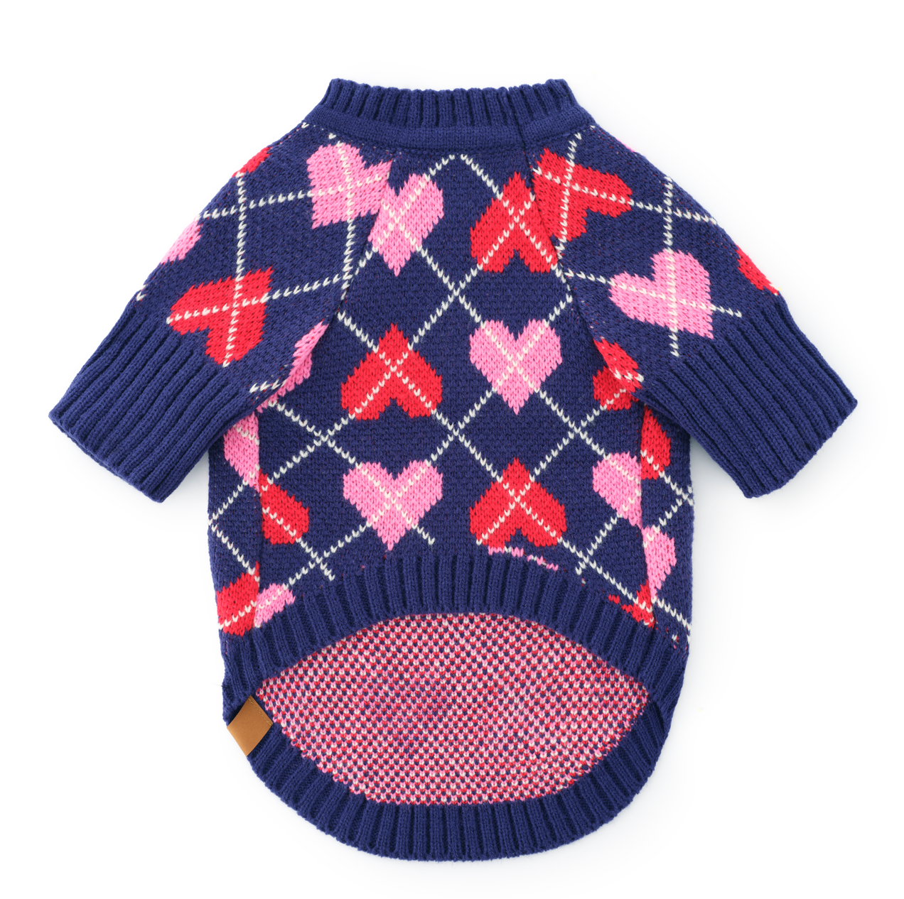 The Foggy Dog Heart Argyle Dog Sweater