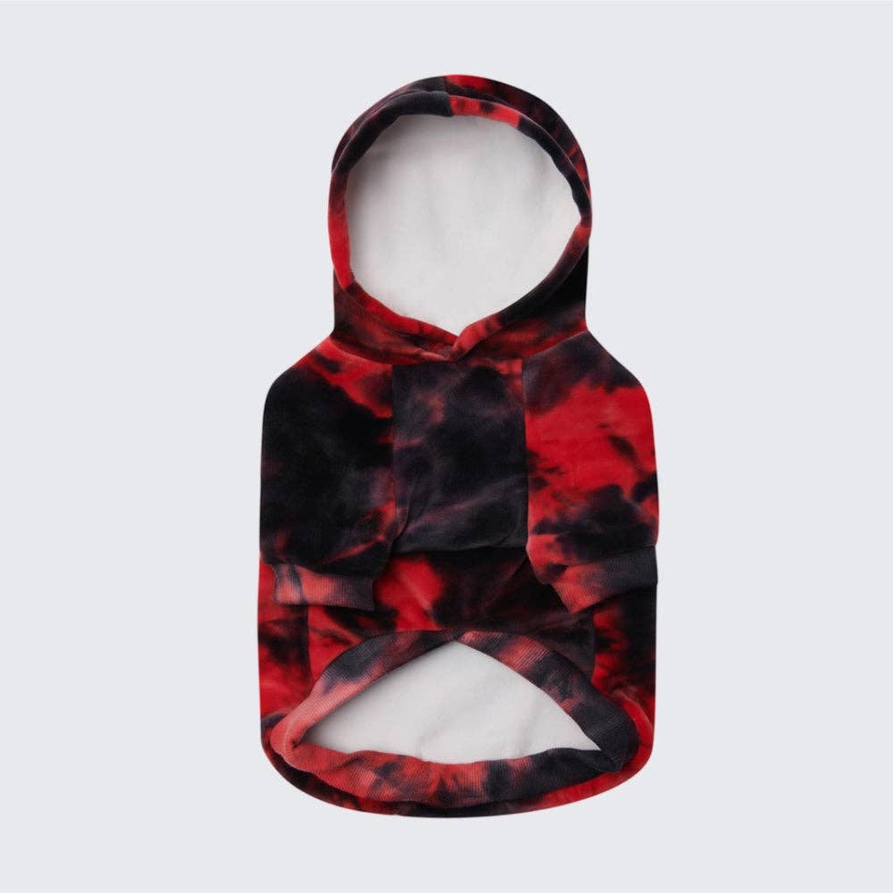 Sparkpaws Red & Black Velvet Dog Hoodie