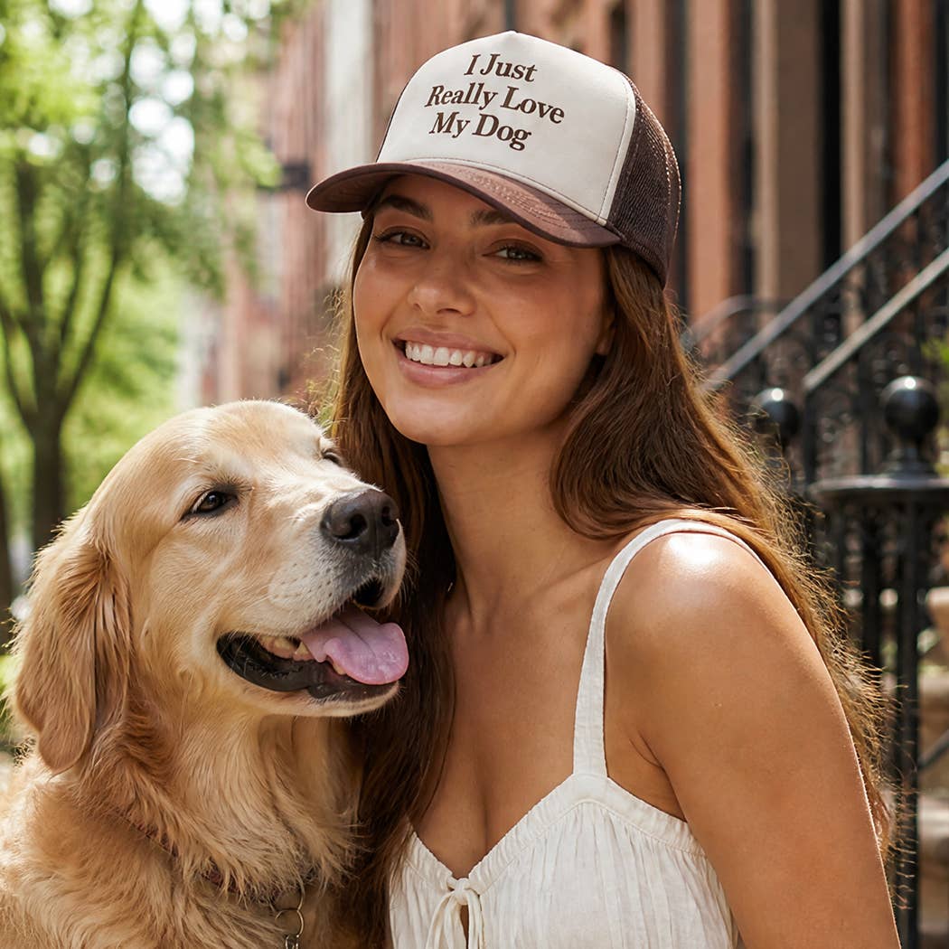 I Just Really Love My Dog Foam Mesh Back Trucker Hat