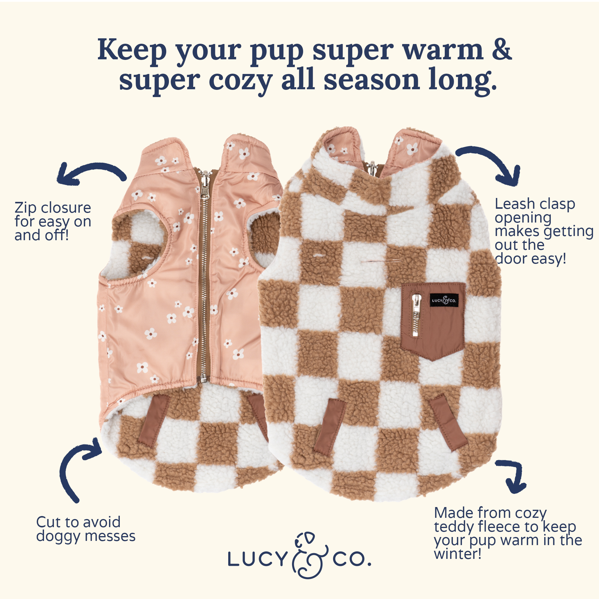 Lucy & Co. Checkers Reversible Jacket