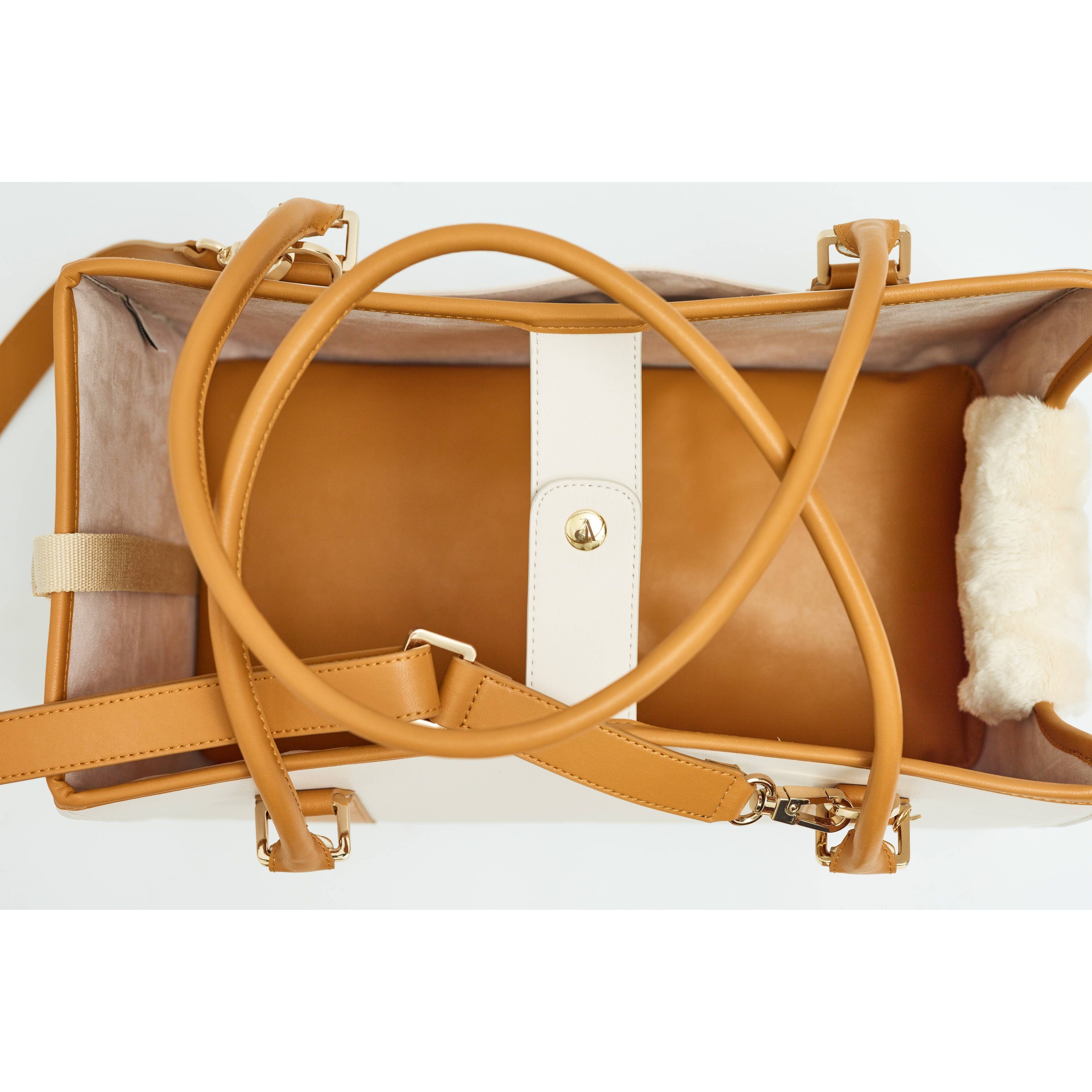 The V.I.PUP Collection Denim Victorian 88 & Gold Dog Carrier