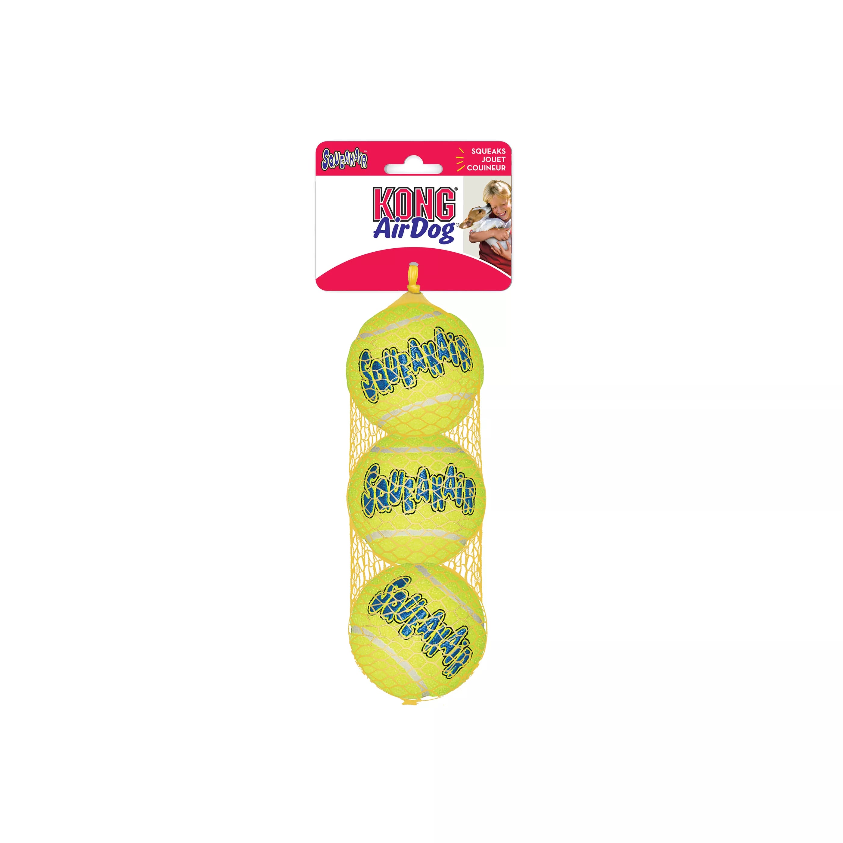 KONG AIR SQUEAKER BALL 3pk