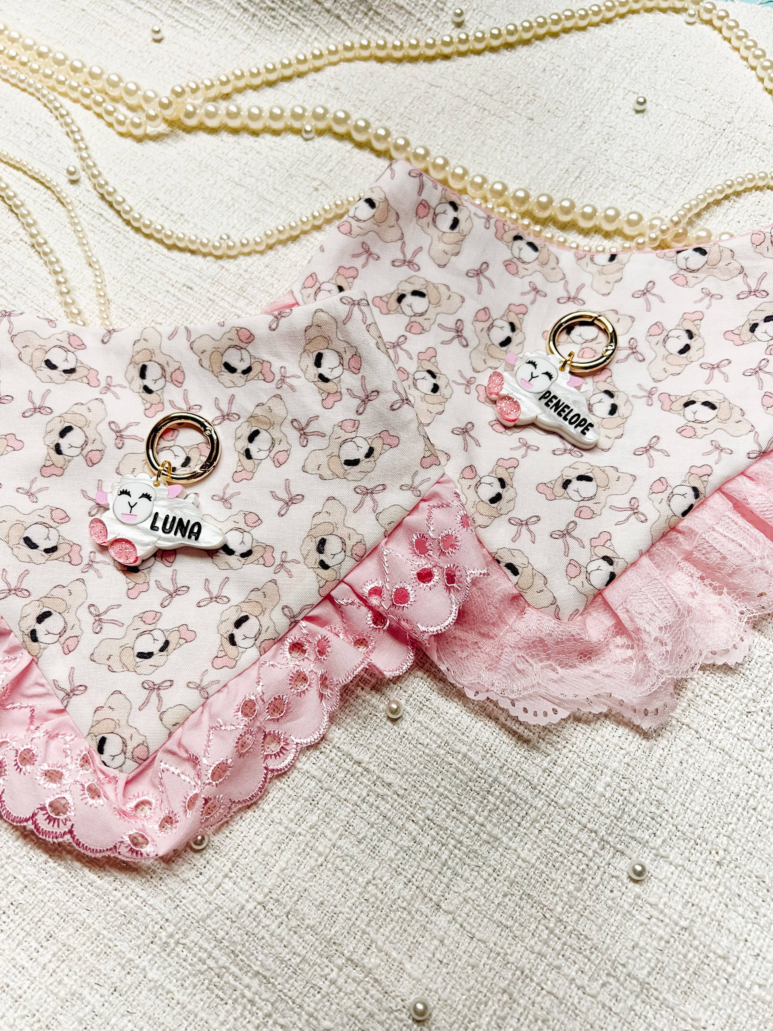 StellaLoo Coquette Lamb Snap-On Reversible Bandana