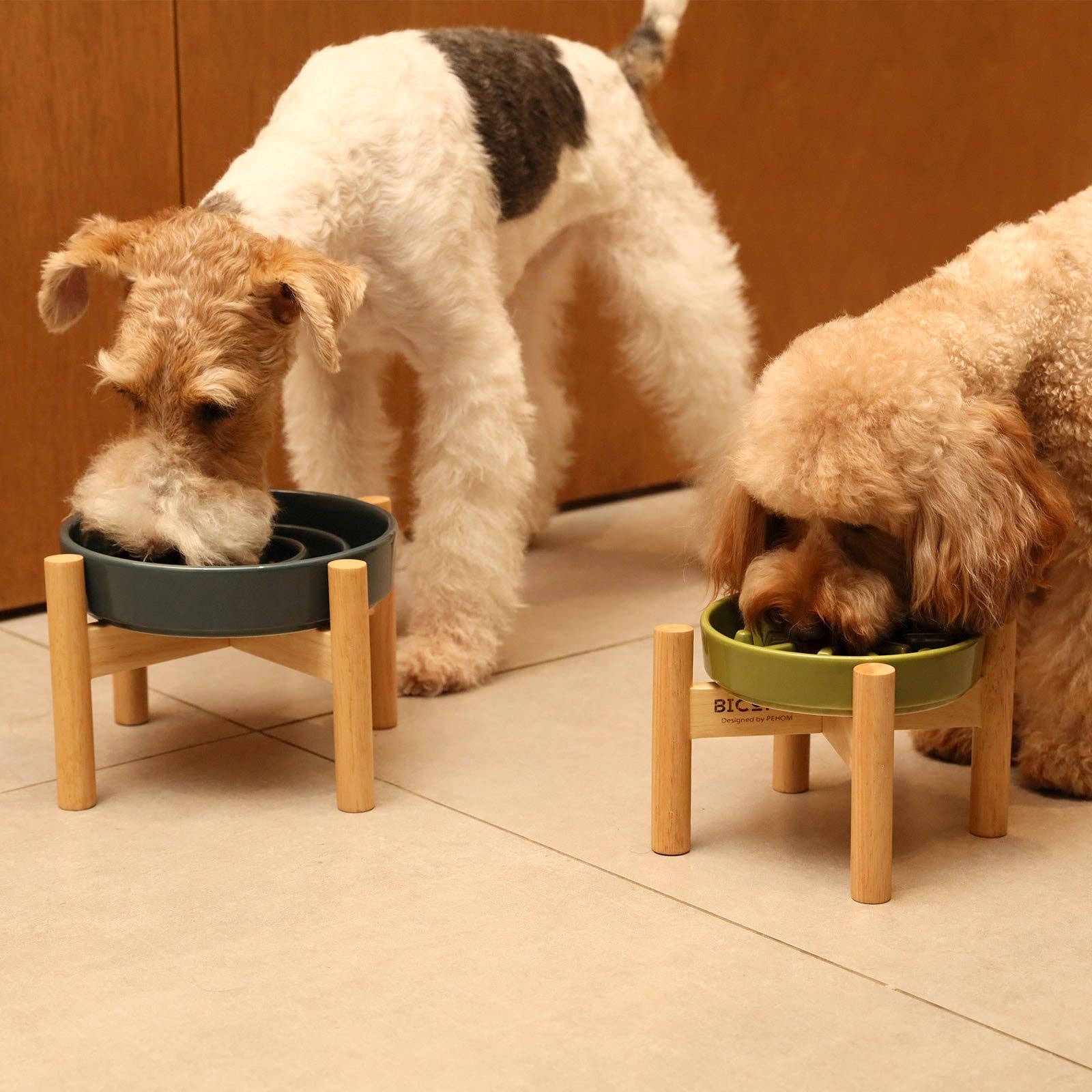 Wave Slow Feeder Dog Bowls - Beige
