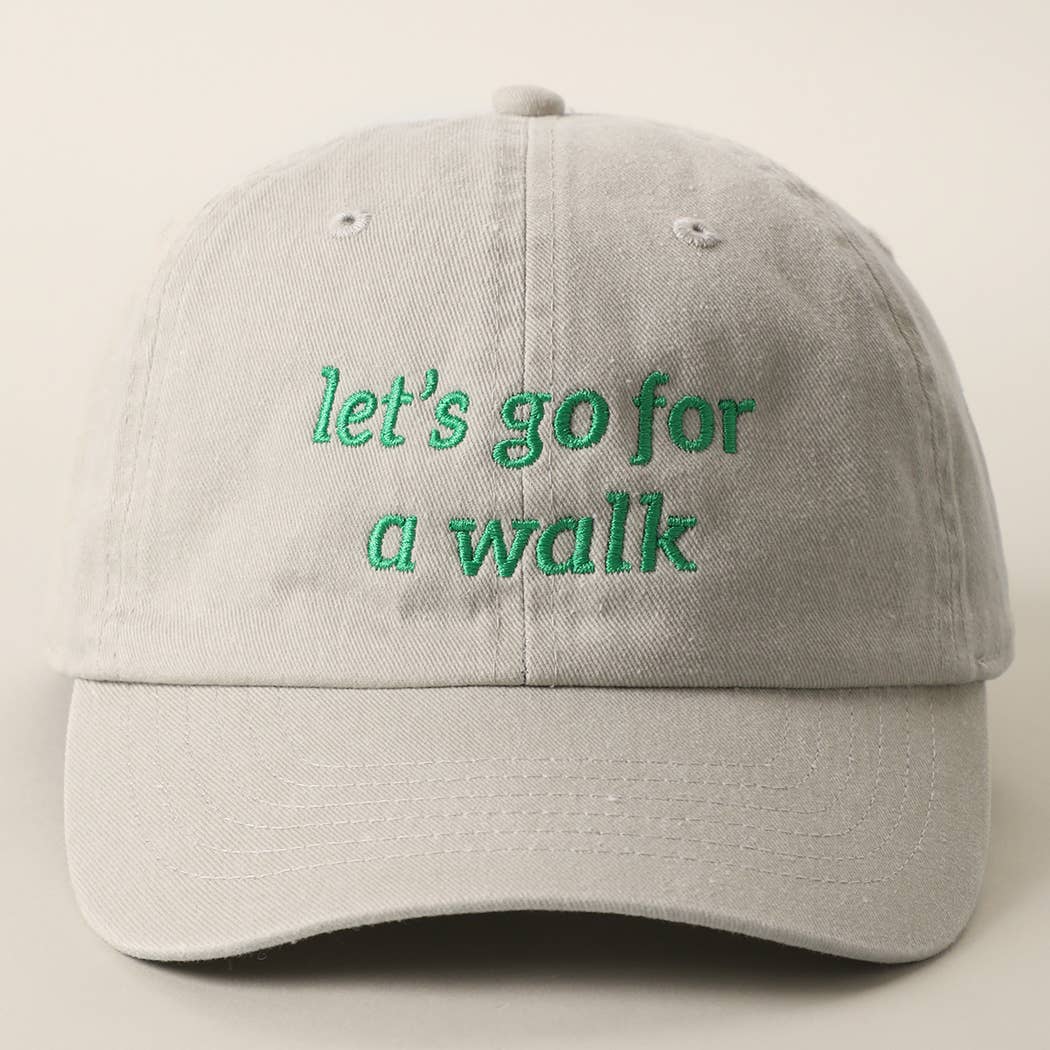 Let's Go For A Walk Embroidered Cotton Baseball Cap