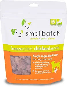 SMALLBATCH DOG CAT HEARTS CHICKEN FD TREAT 3.5OZ