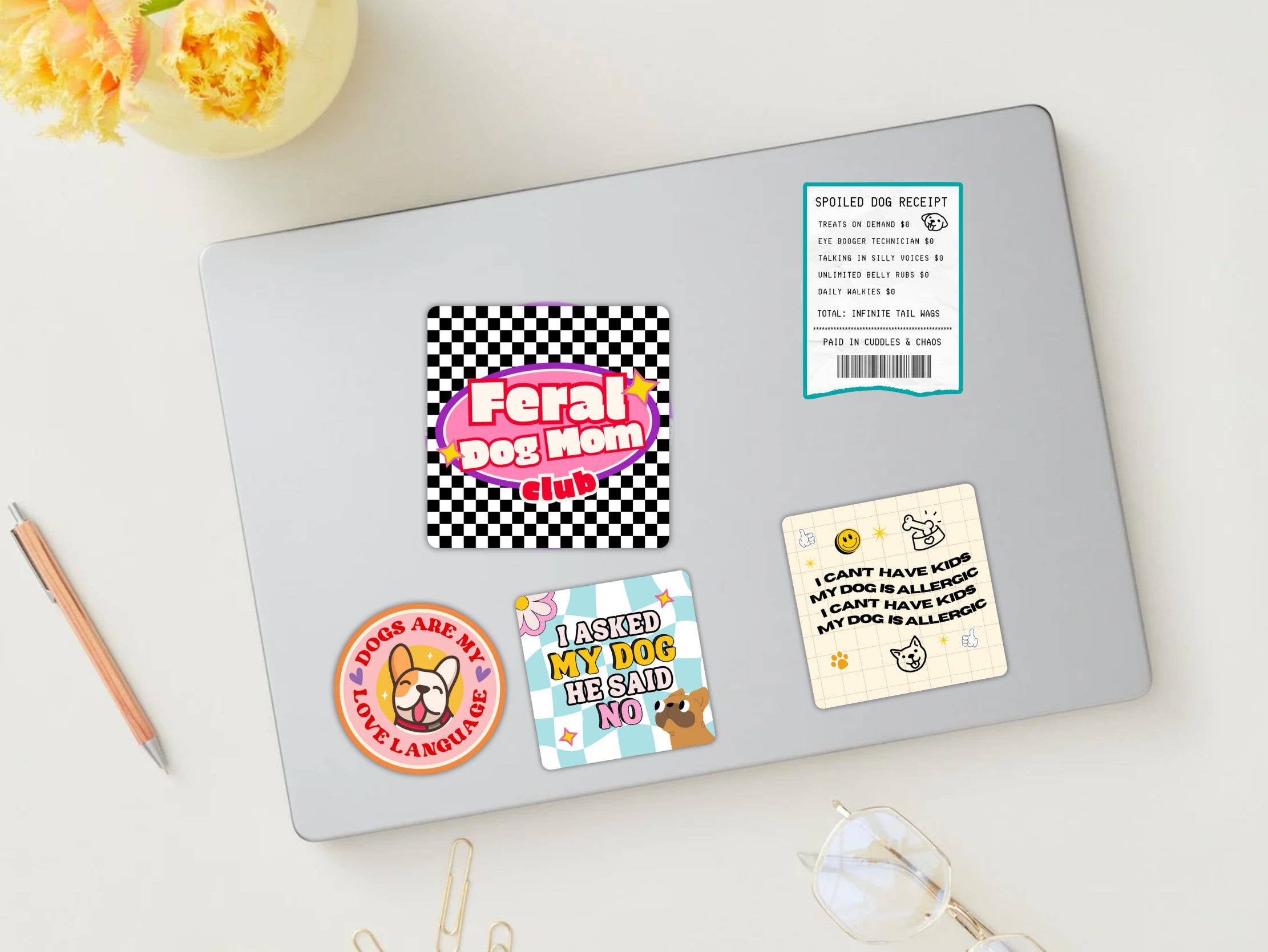 Bad Tags Feral Dog Mom Club Sticker