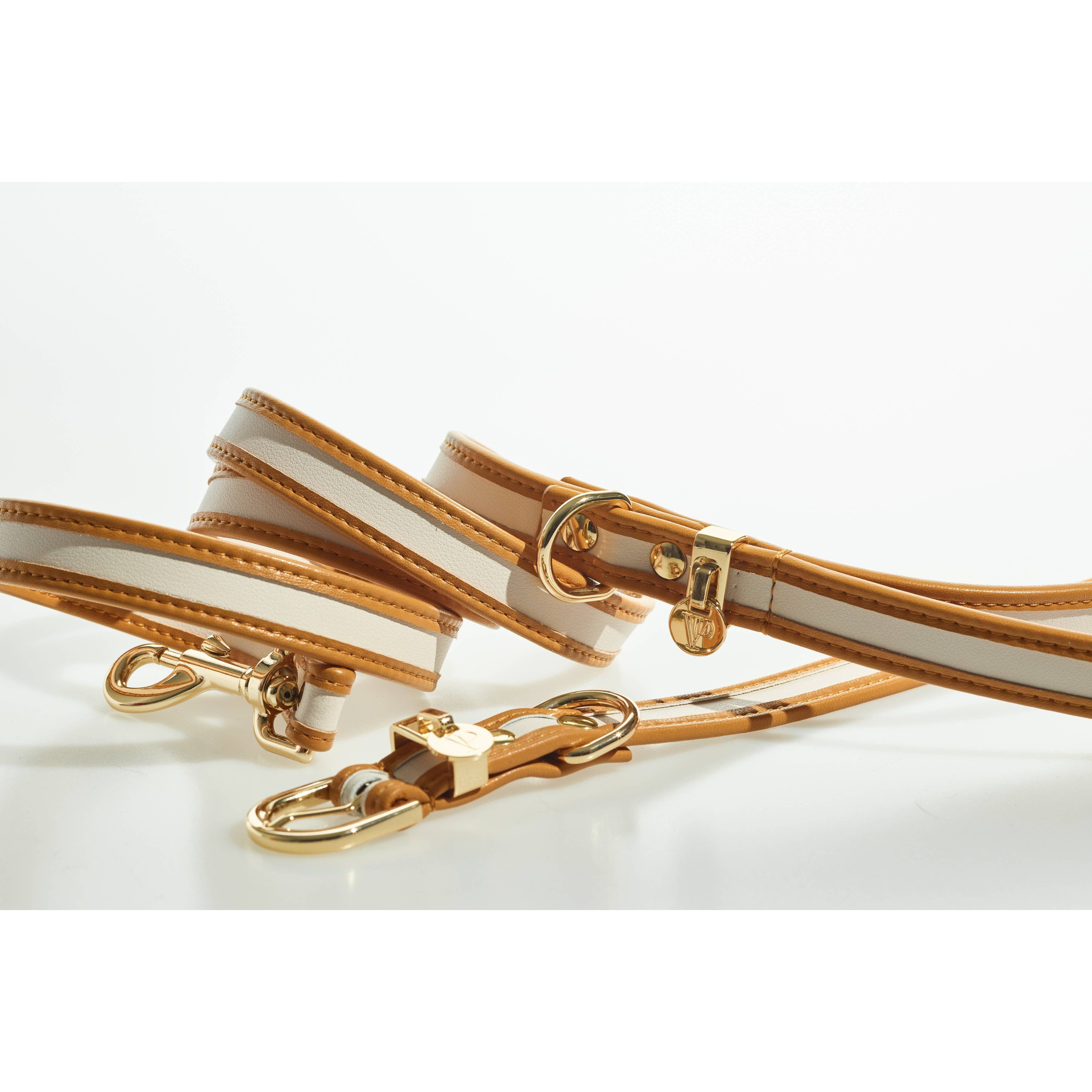 The V.I.PUP Collection Denim Victorian 88 & Gold Leash