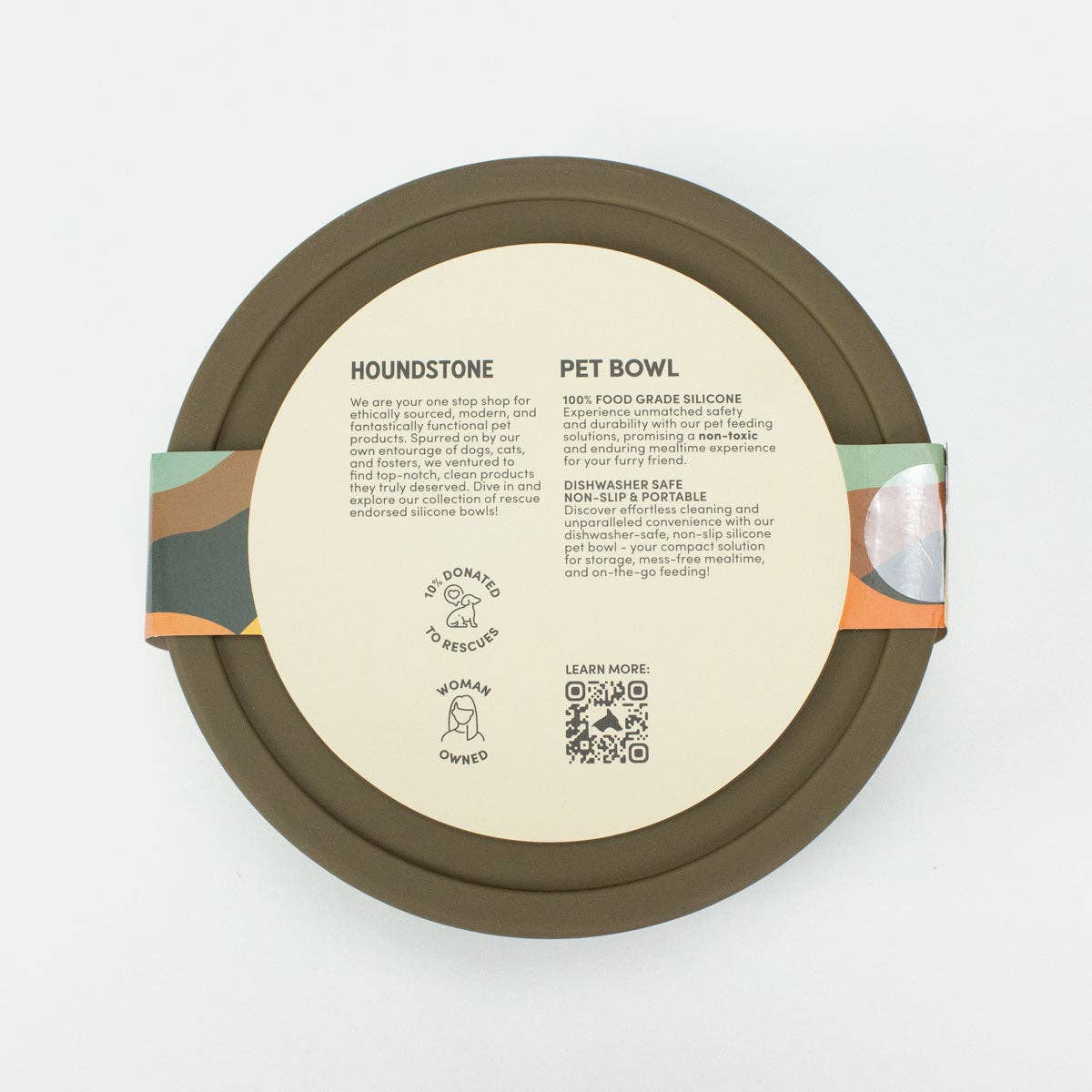 Houndstone Silicone Dog Bowl - Olive