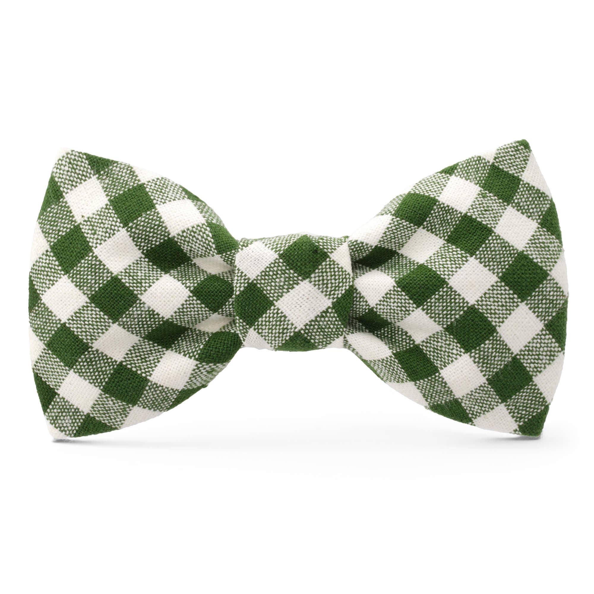 The Foggy Dog Gingham Hunter Green Dog Bow Tie