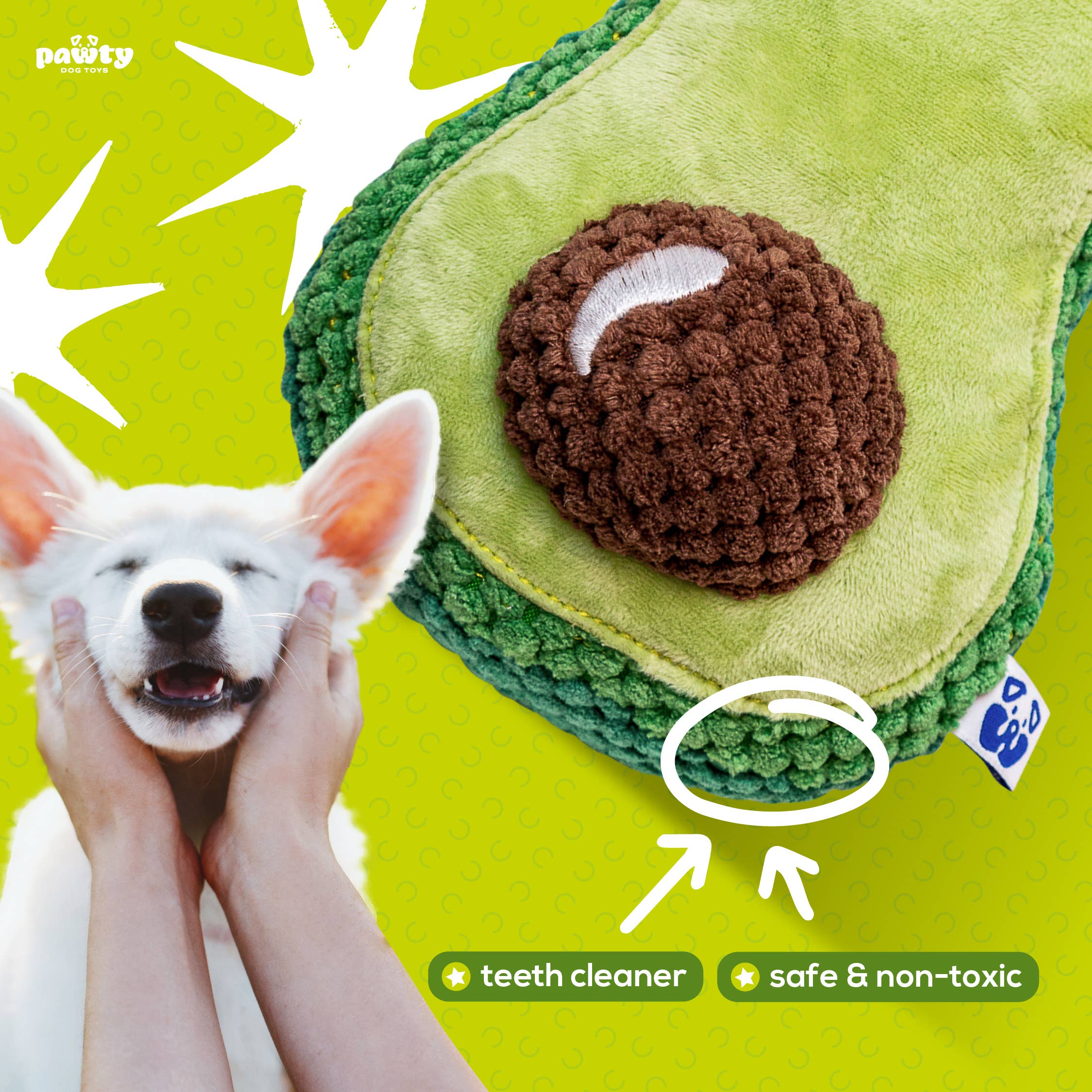 PAWTY Avocado Plush Parody Plush Dog Toy
