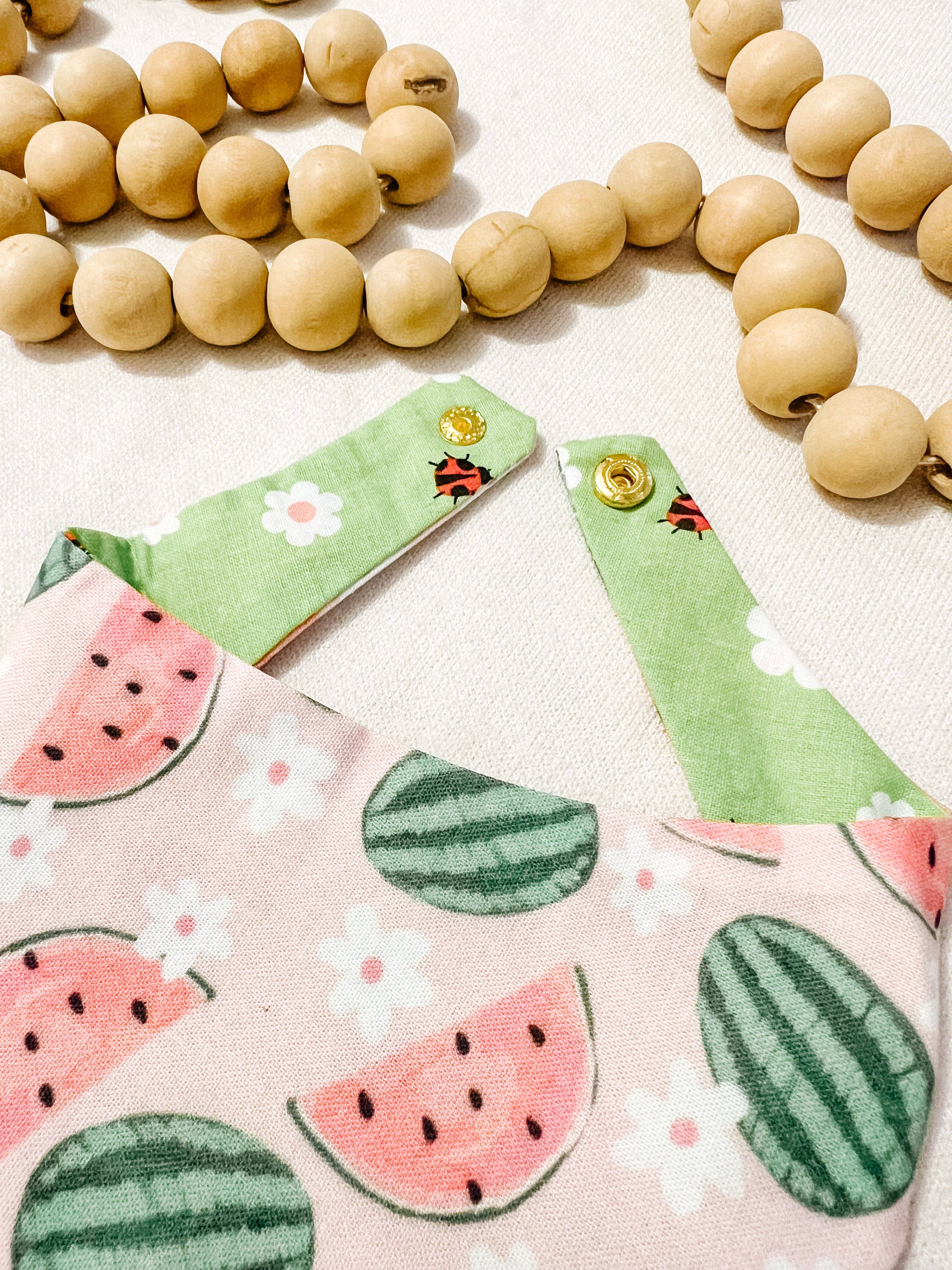 StellaLoo Watermelon Snap-On Reversible Bandana