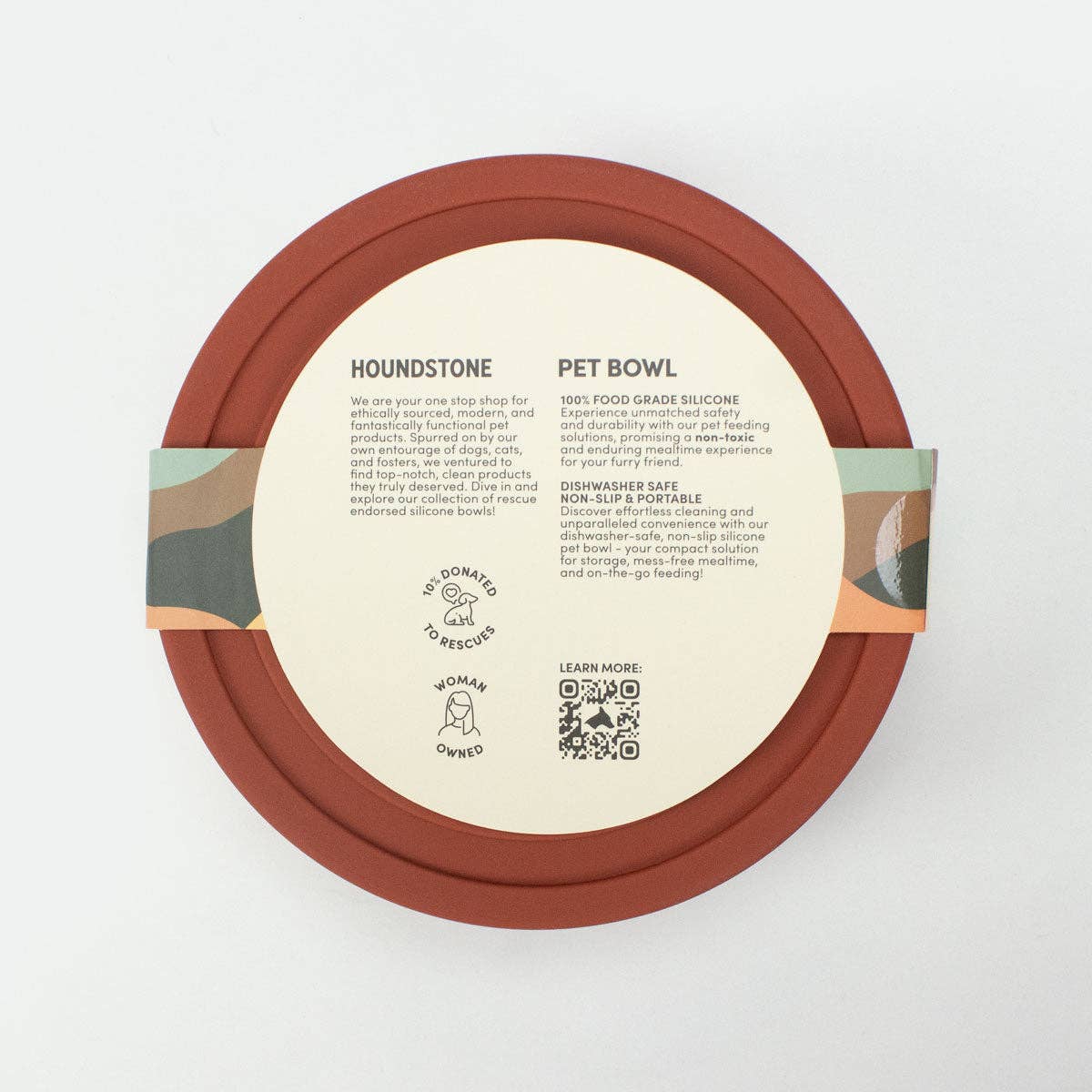 Houndstone Silicone Dog Bowl - Terracotta