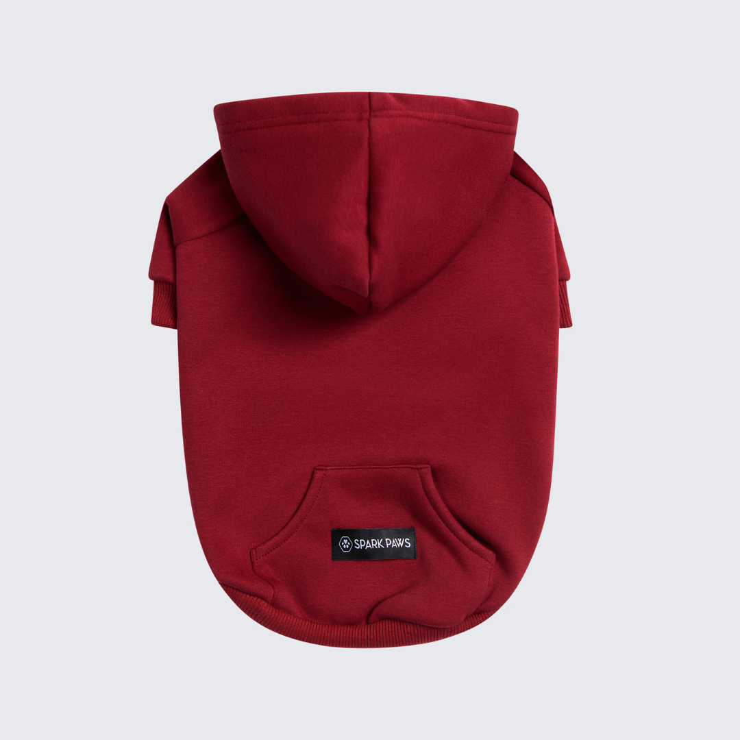 SparkPaws Essential Dog Hoodie - Burgundy