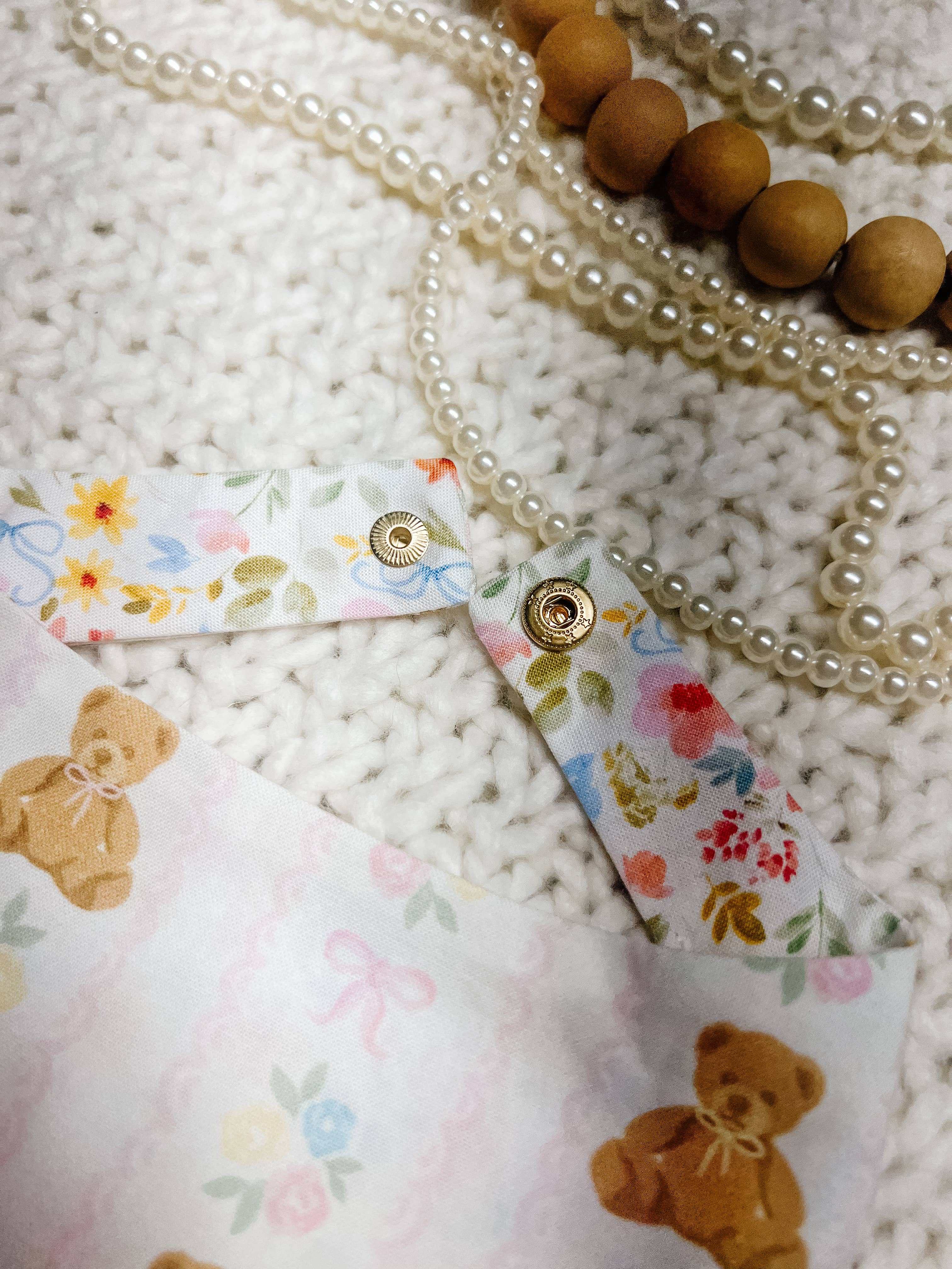 Stella Loo Teddy Bear Snap-On Reversible Bandana
