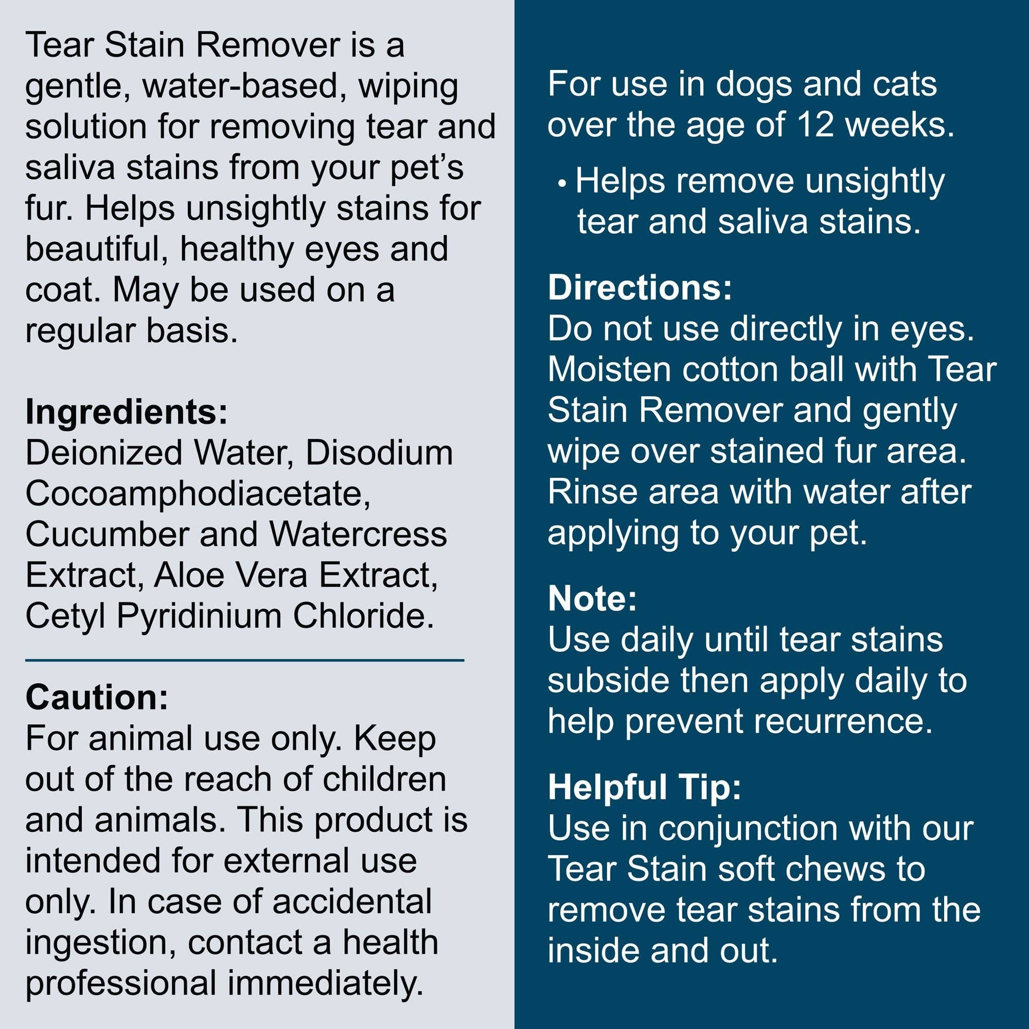 Chew + Heal Tear Stain Remover for Dogs & Cats
