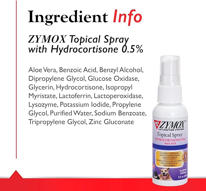 Zymox Topical Spray oz Bottle with 0.5% Hydrocortisone
