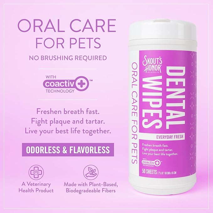 Skout's Honor Pet Dental Wipes 50ct.
